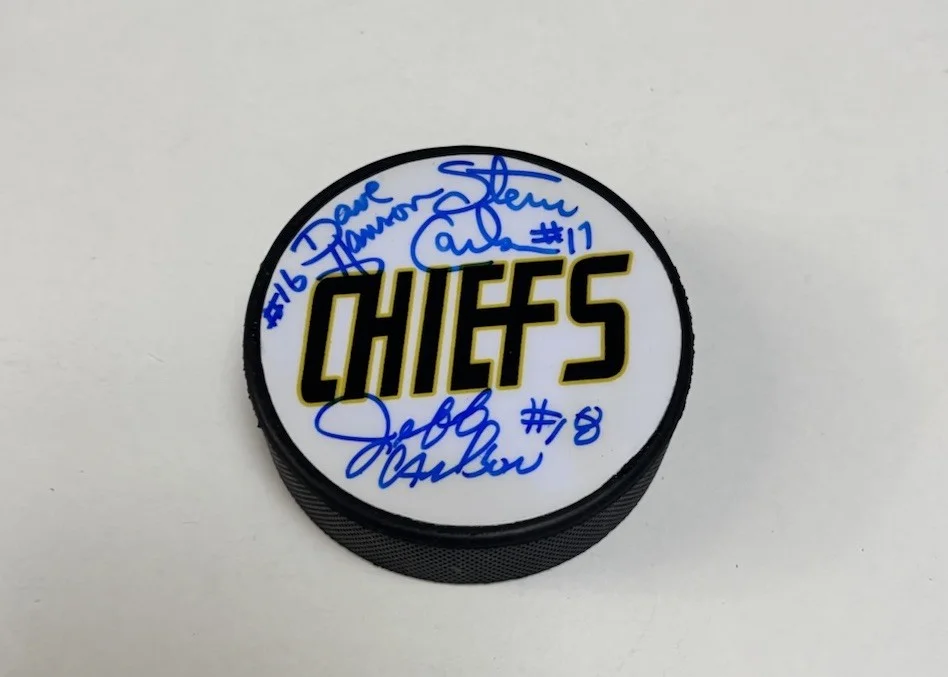 THE HANSON BROTHERS — Slapshot Movie Hockey Puck Triple-Signed -THE 3 HANSON BROTHERS! The Chiefs AUTO, изображение 5