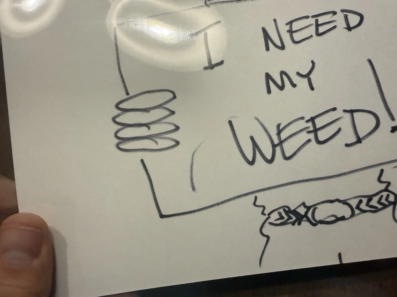 Tommy Chong — Tommy Chong signed Hand Drawn Sketch JSA Authenticated Weed Drawing, image 3