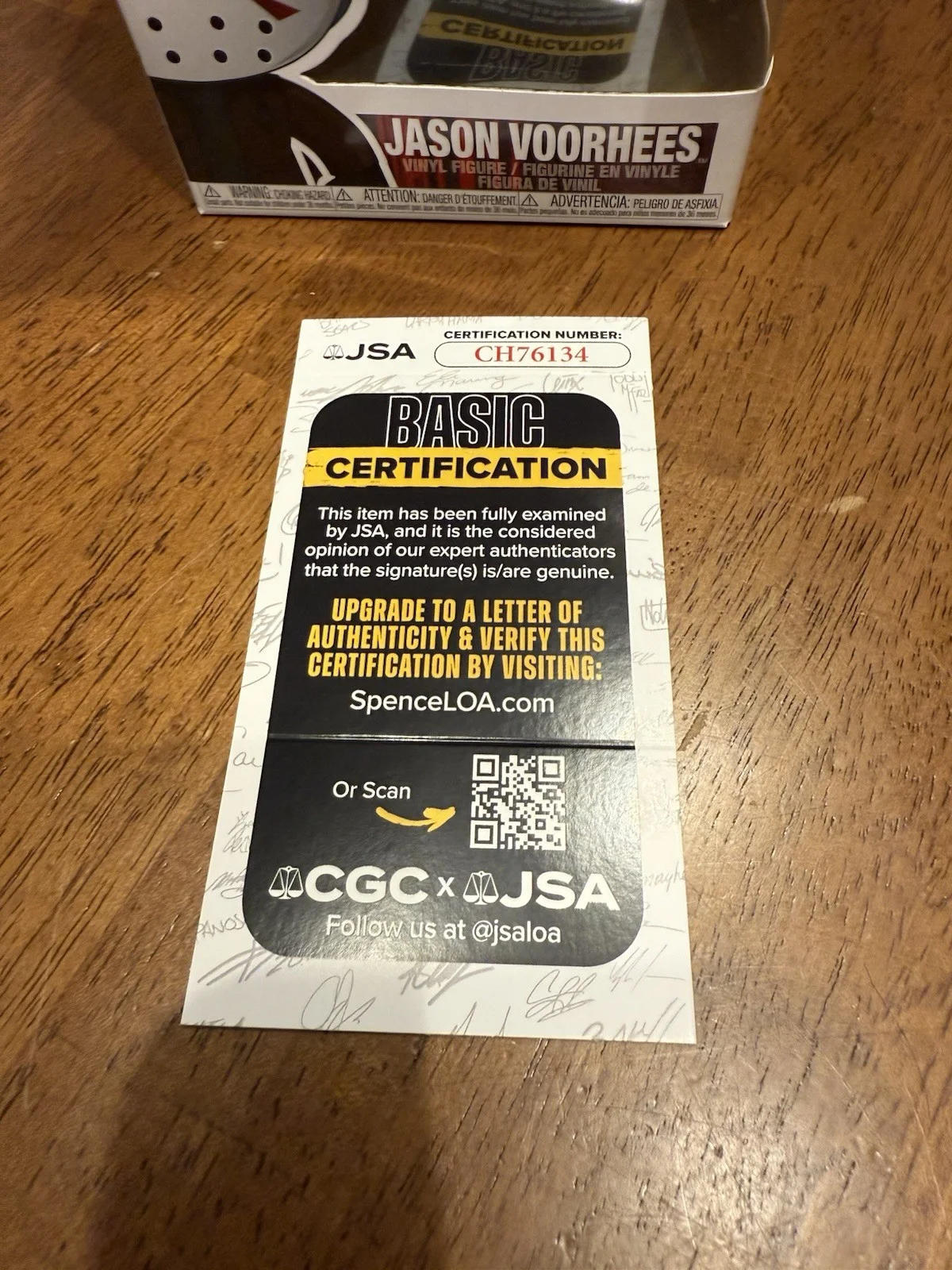 SEAN CUNNINGHAM — SEAN CUNNINGHAM HAND SIGNED AUTOGRAPH DIRECTOR FRIDAY THE 13TH FUNKO POP JSA COA, изображение 2