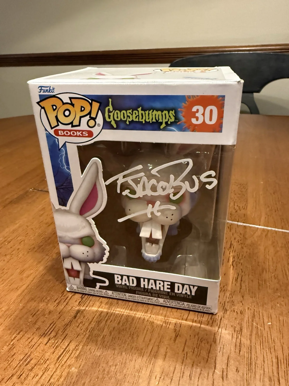 TIM JACOBUS — TIM JACOBUS SIGNED Bad Hare Day POP FUNKO GOOSEBUMPS JSA COA CL53112, изображение 2