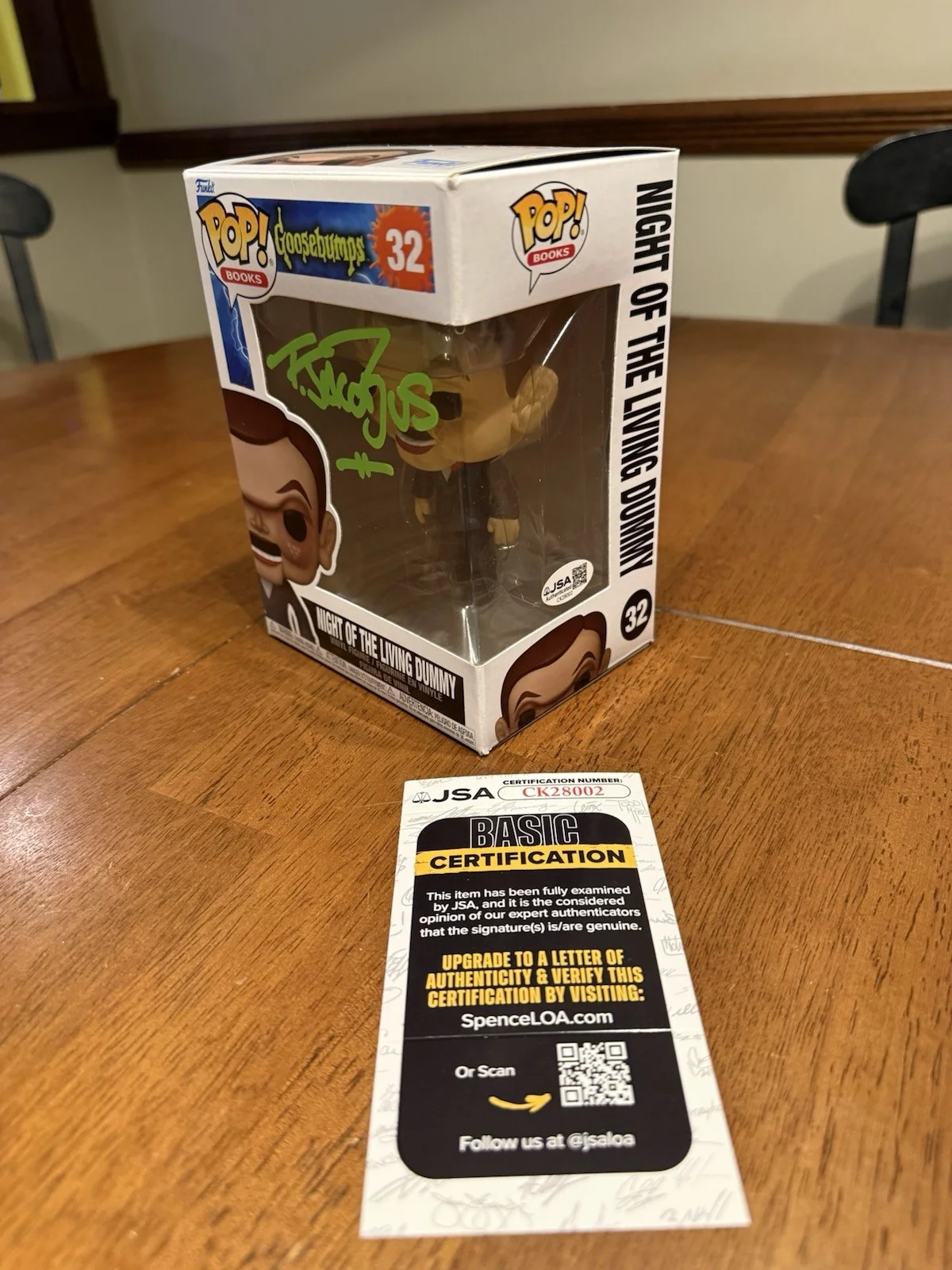 TIM JACOBUS — TIM JACOBUS SIGNED The Living Dummy POP FUNKO GOOSEBUMPS JSA COA CK28002