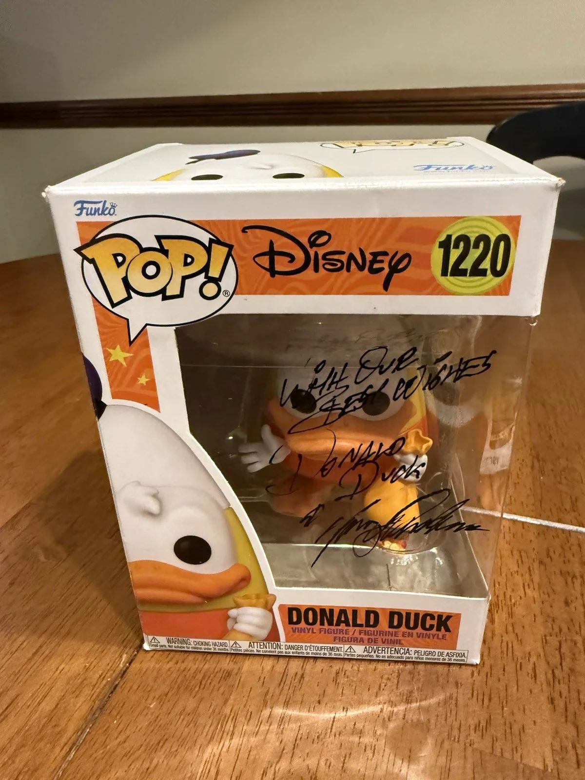 Tony Anselmo — Tony Anselmo Signed Disney Halloween 1220 Donald Duck Funko POP! JSA- CK28036, image 2
