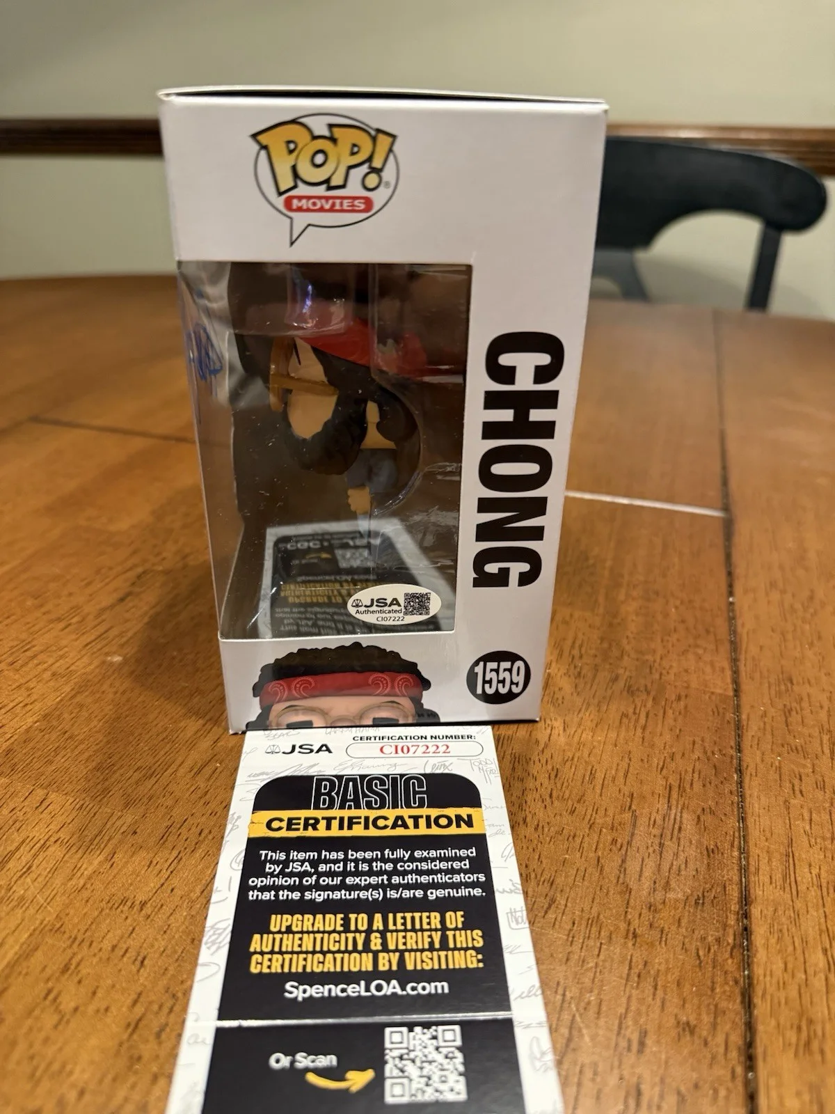 Tommy Chong — Tommy Chong Autographed Signed Funko Pop #1559 (Blue Auto) JSA, image 3