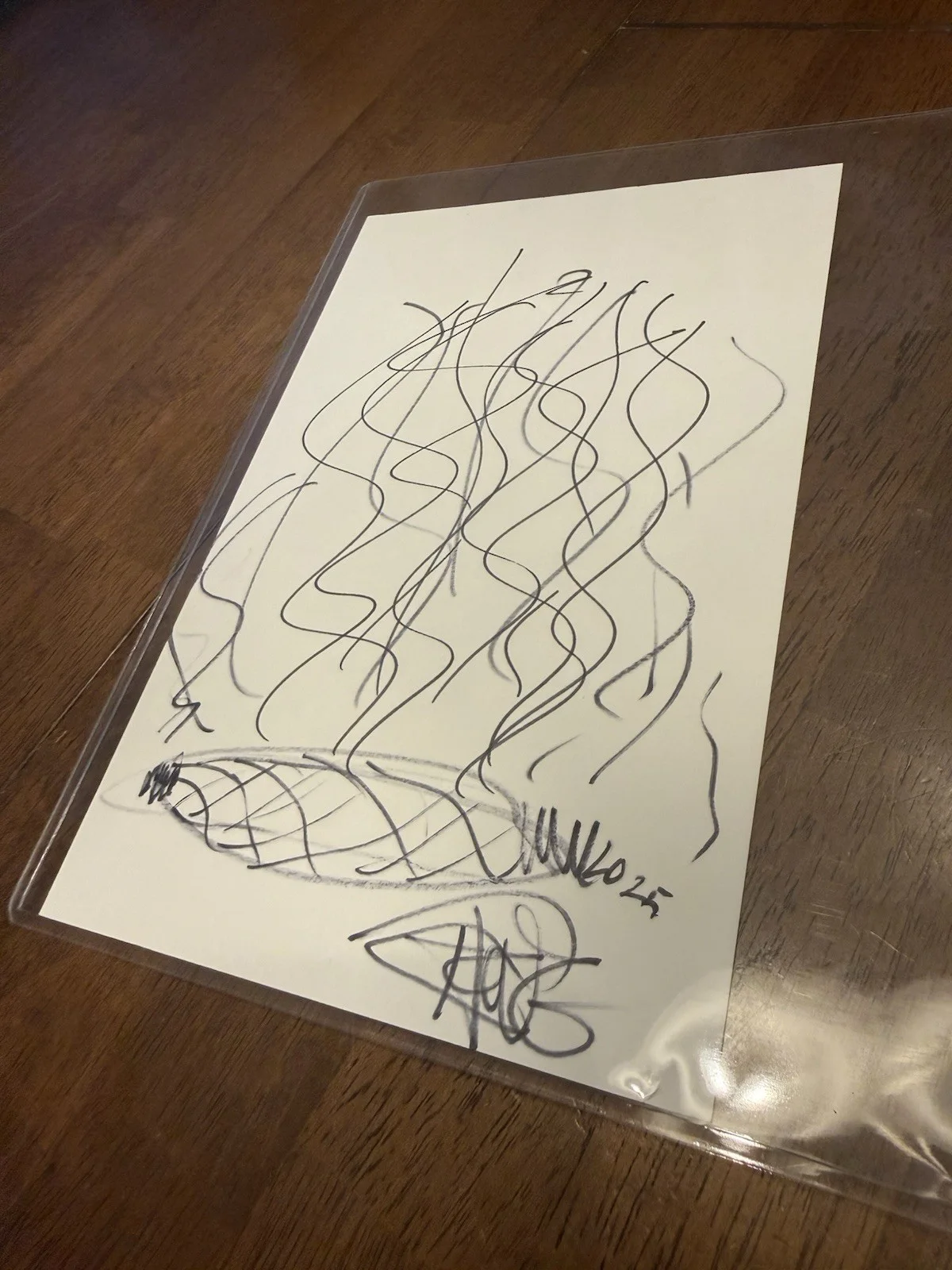 Tommy Chong — Tommy Chong signed Hand Drawn Sketch JSA Authenticated Weed Drawing- Smoke, image 2