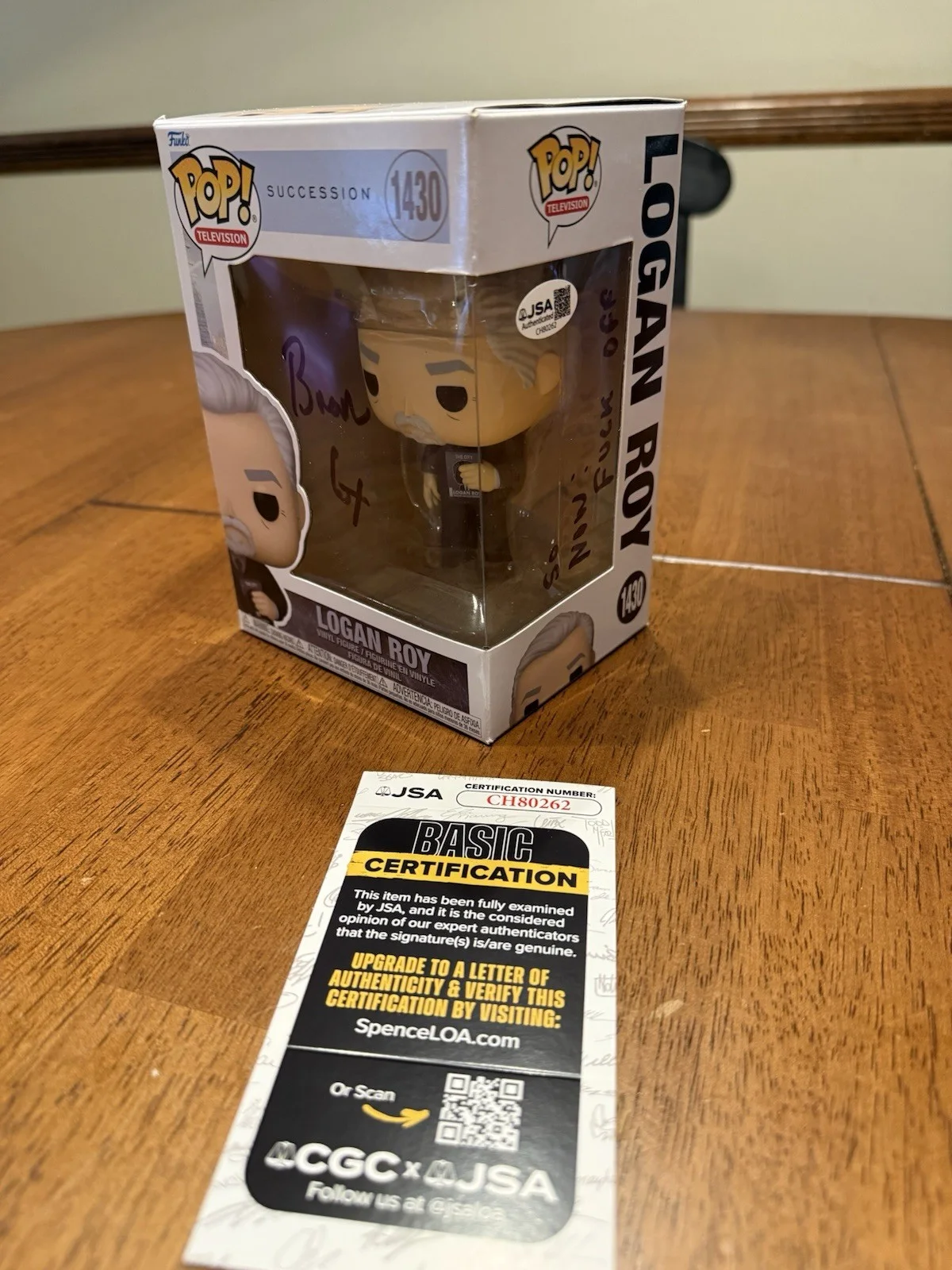 Brian Cox — Signed Funko Pop #1430 - Succession - Logan Roy - Brian Cox JSA