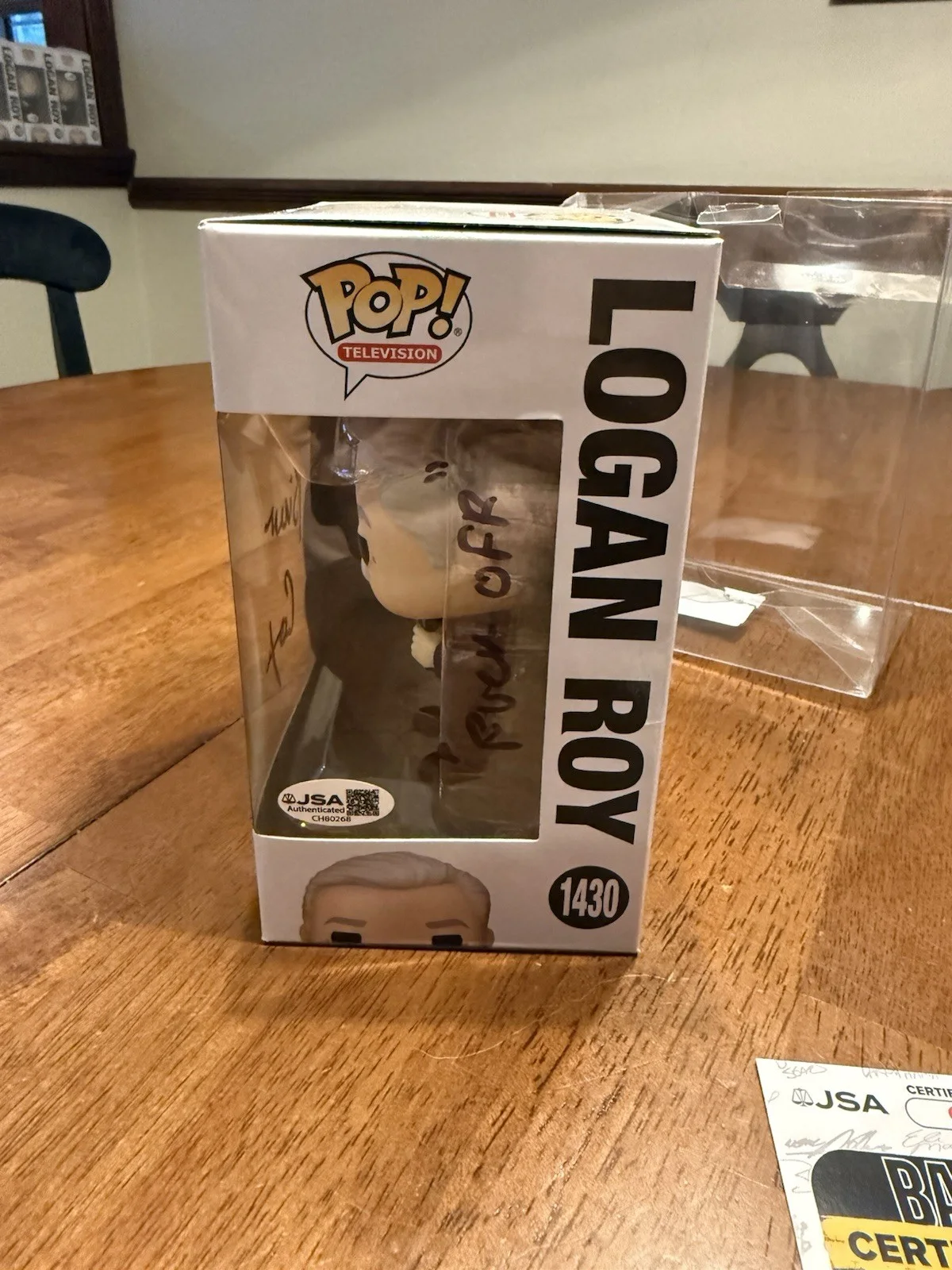 Brian Cox — Signed Funko Pop #1430 - Succession - Logan Roy - Brian Cox COA JSA, изображение 4