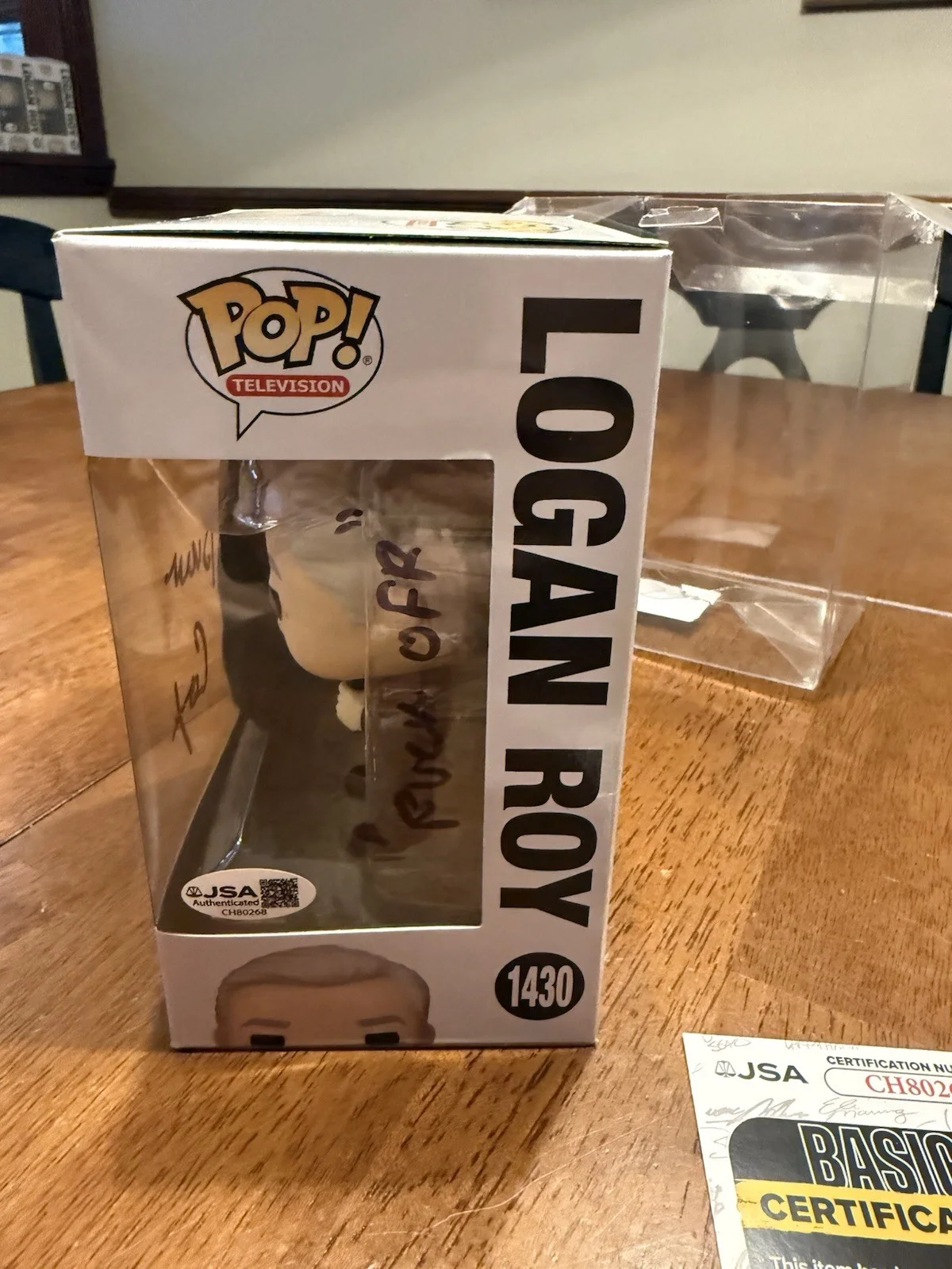 Brian Cox — Signed Funko Pop #1430 - Succession - Logan Roy - Brian Cox COA JSA, изображение 5