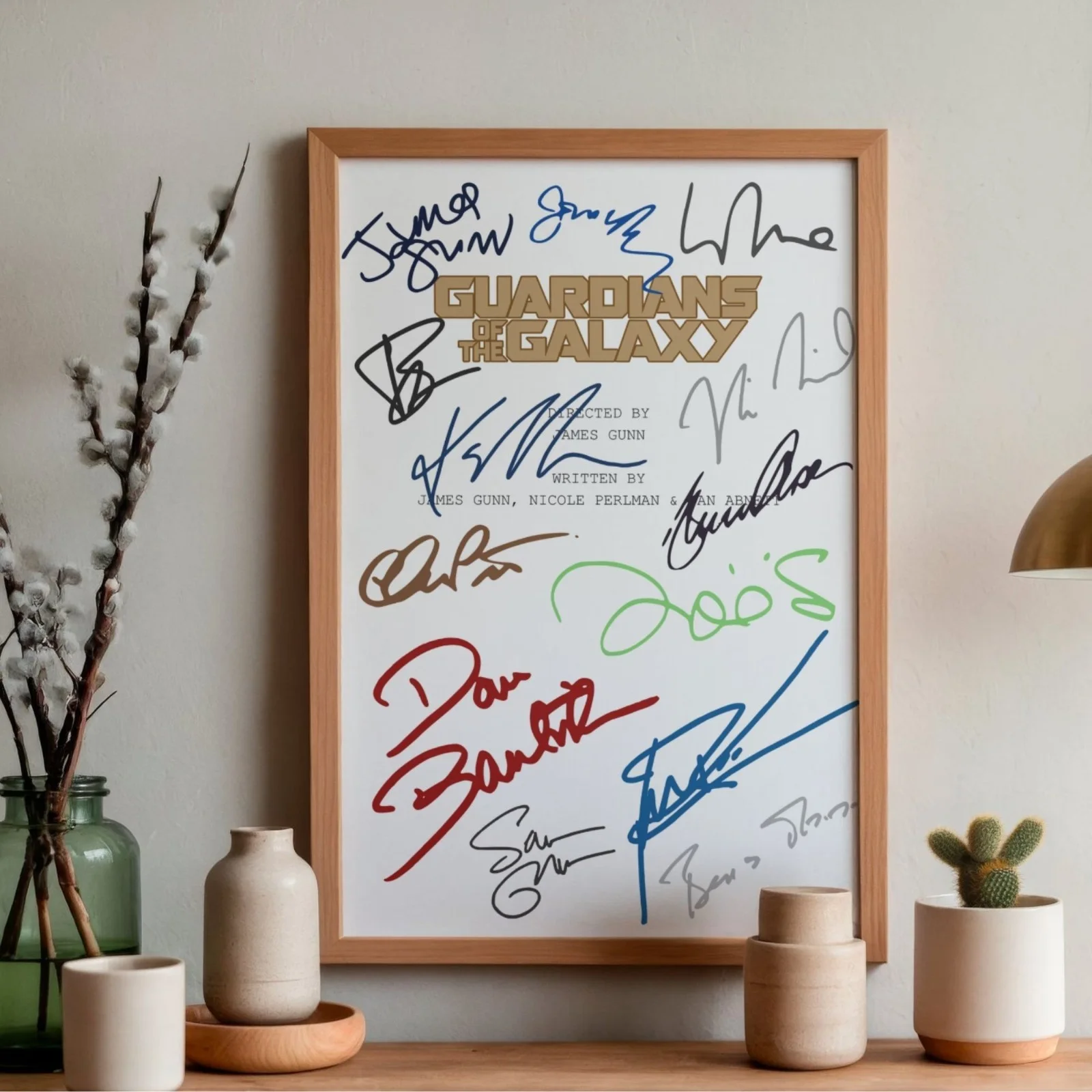 Guardians Of The Galaxy Inspired Poster A4 Pre-Printed Autograph Script Style, image 2
