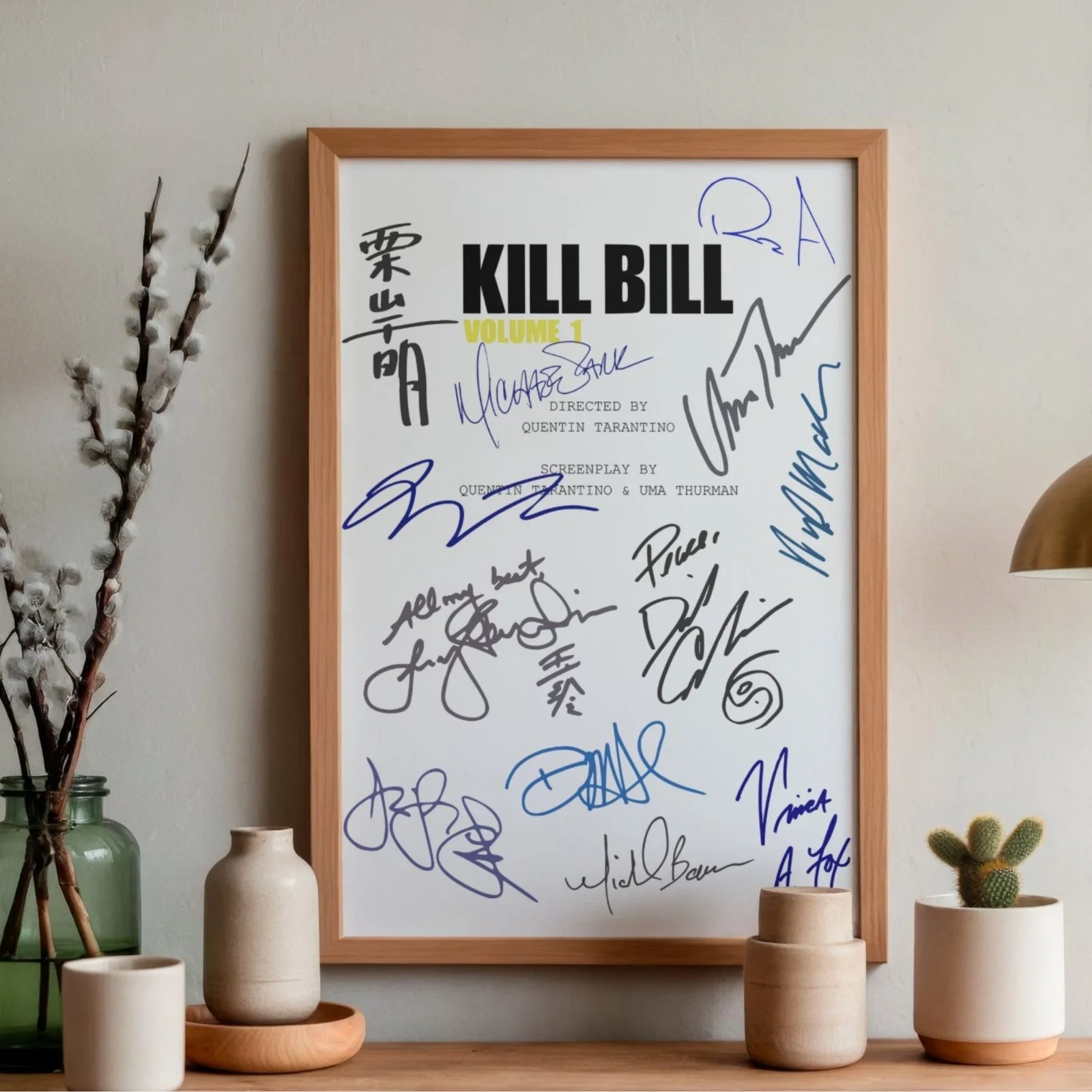 Kill Bill Volume 1 Inspired Poster A4 Pre-Printed Autograph Script Style Print, image 2