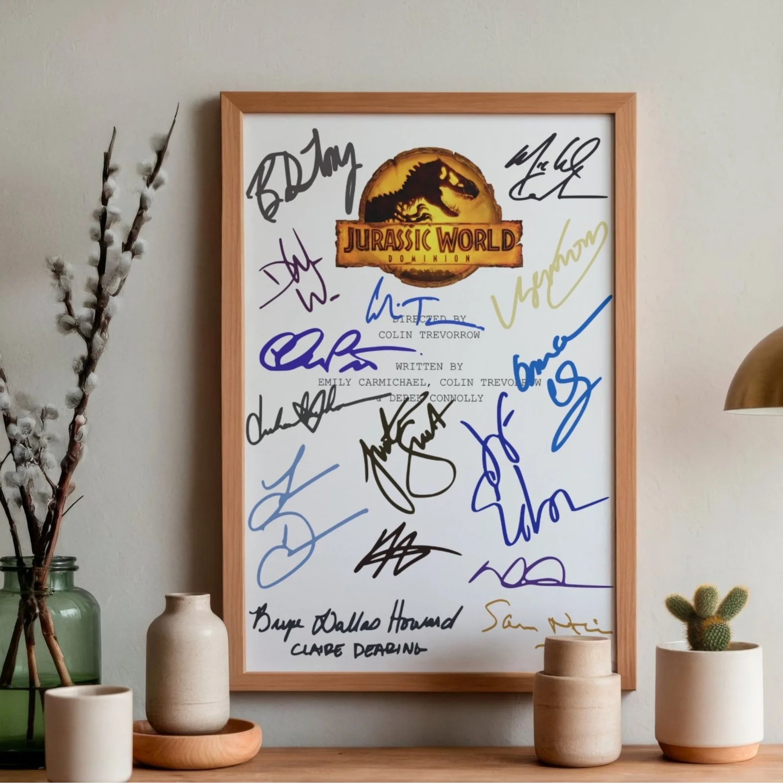 Jurassic World Dominion Inspired Poster A4 Pre-Printed Autograph Script Style, image 2