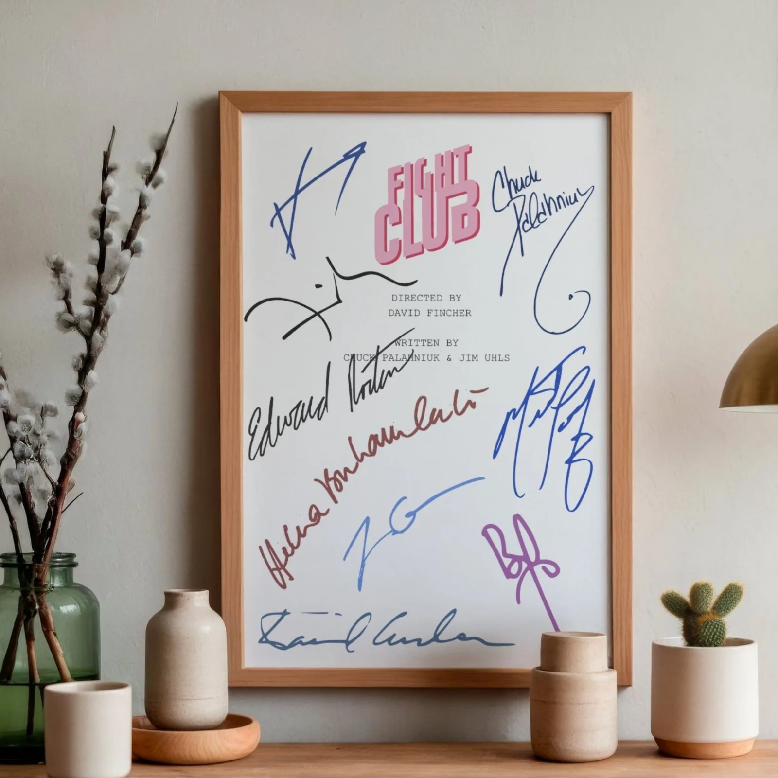 Fight Club Inspired Poster A4 Pre-Printed Autograph Script Style Wall Art Gift, image 2