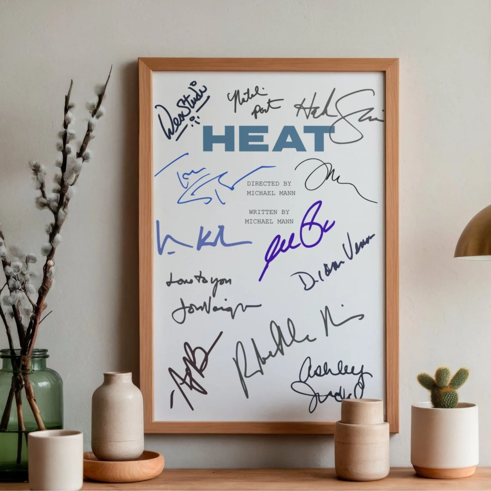 Heat Inspired Poster A4 Pre-Printed Autograph Script Style Film Wall Art Gift, image 2