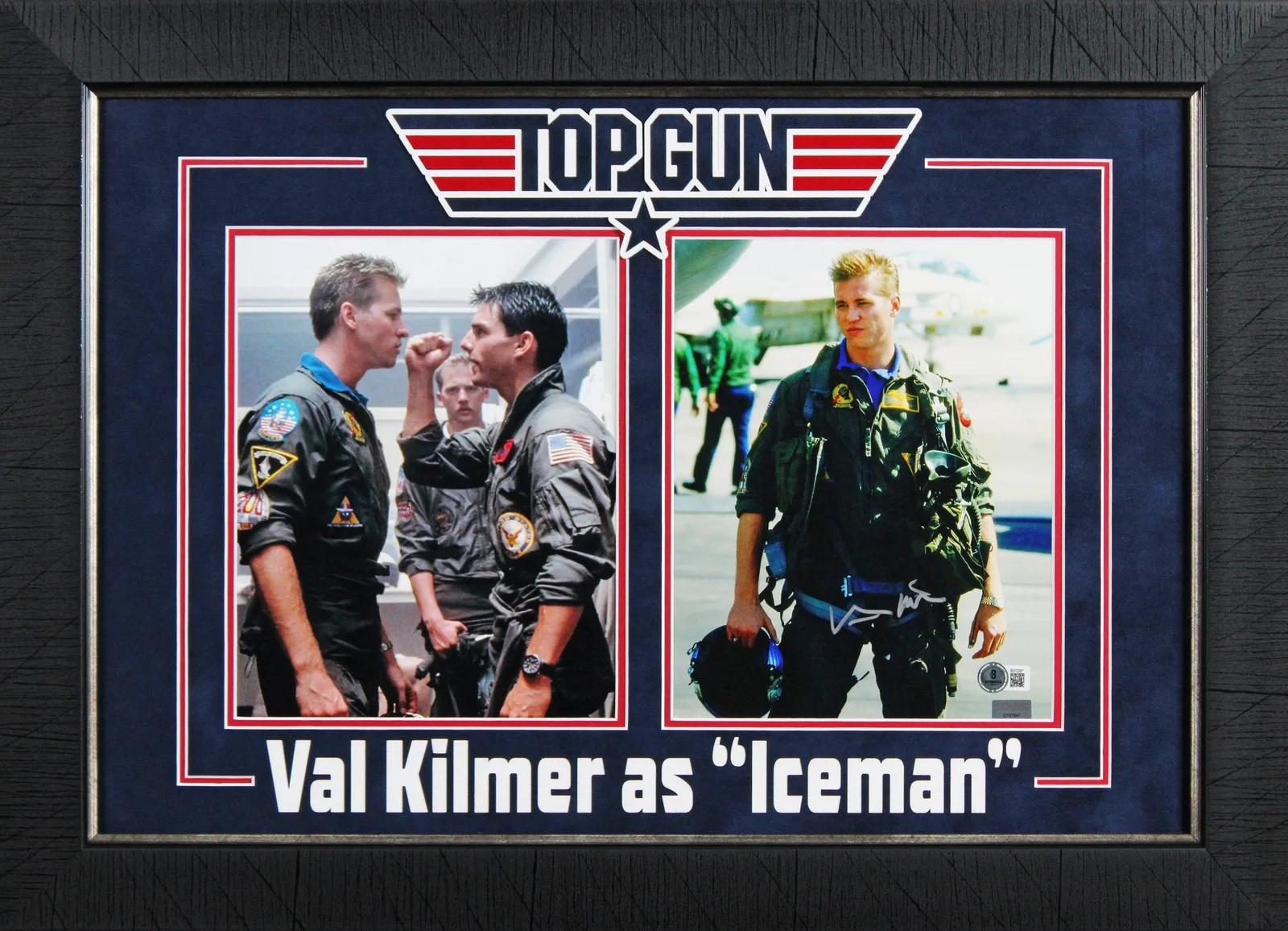 Val Kilmer — Val Kilmer Top Gun Authentic Signed 8x10 Framed Vertical Iceman Photo BAS