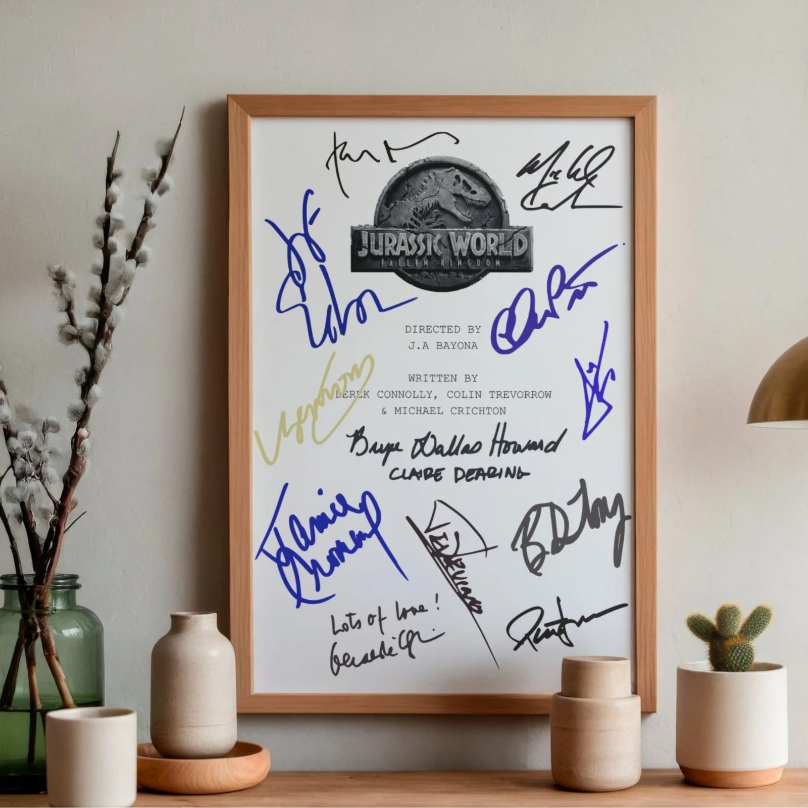 Jurassic World Fallen Kingdom Inspired Poster A4 Pre-Printed Signature Wall Art, image 2