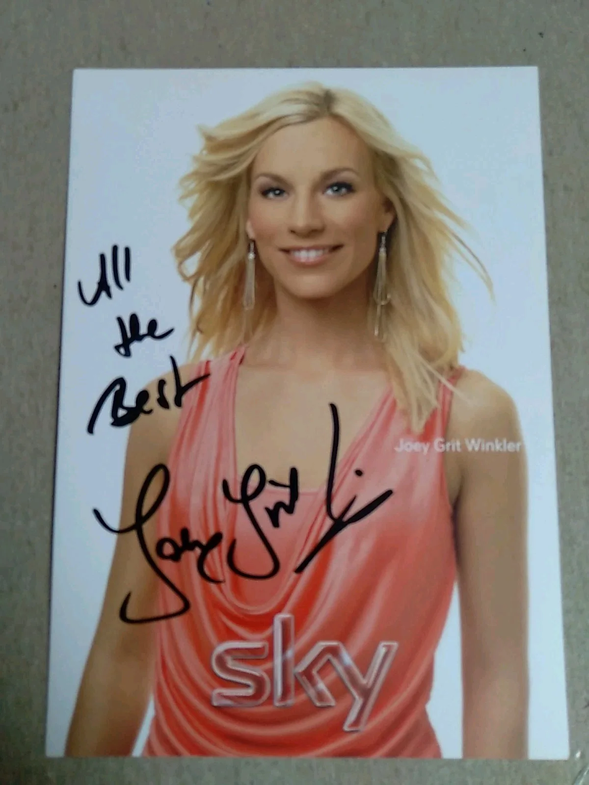 Joey Grit Winkler German Actress And Journalist Autographed 6x4 Photo Signed, изображение 2