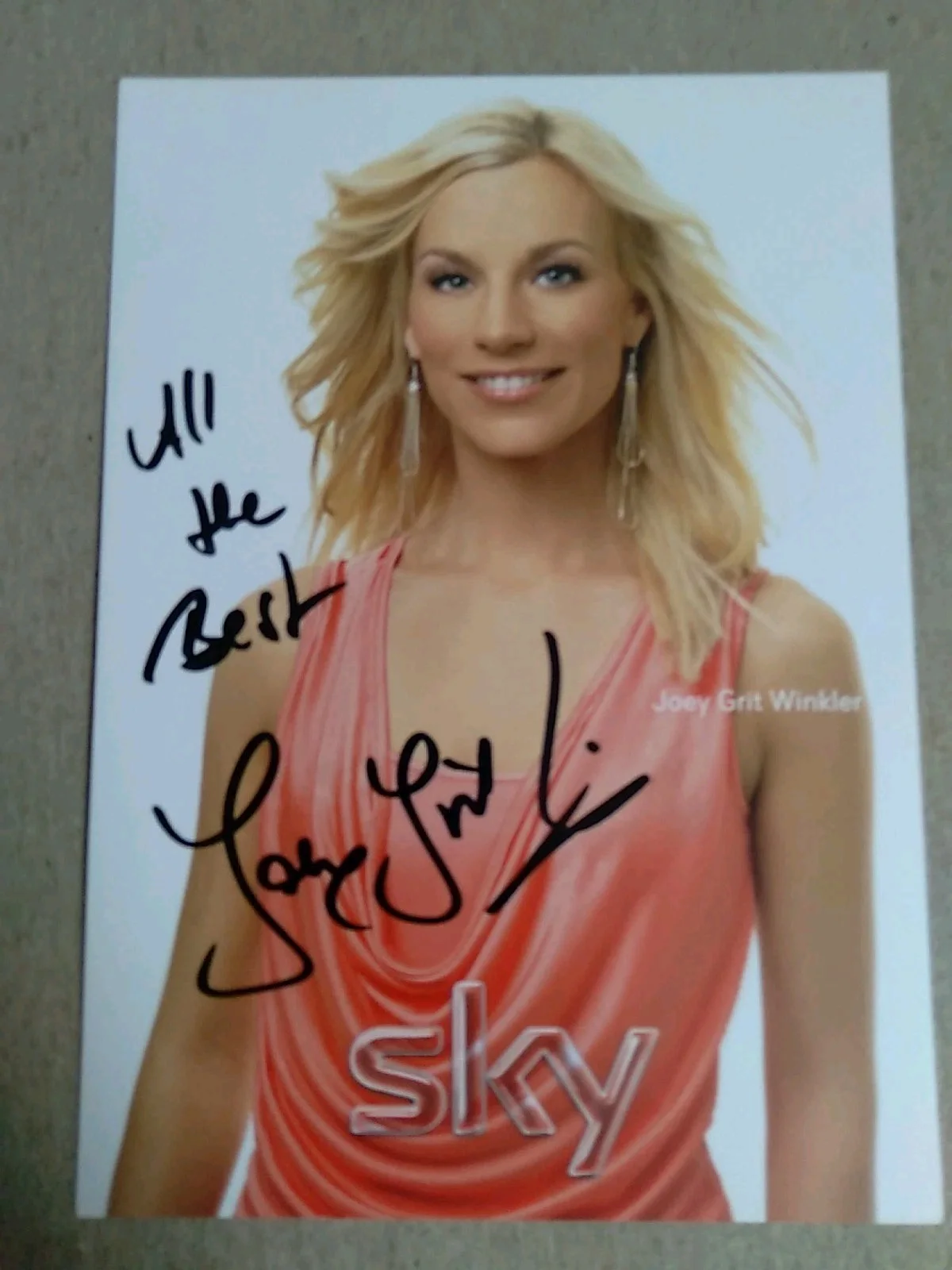 Joey Grit Winkler German Actress And Journalist Autographed 6x4 Photo Signed, изображение 3