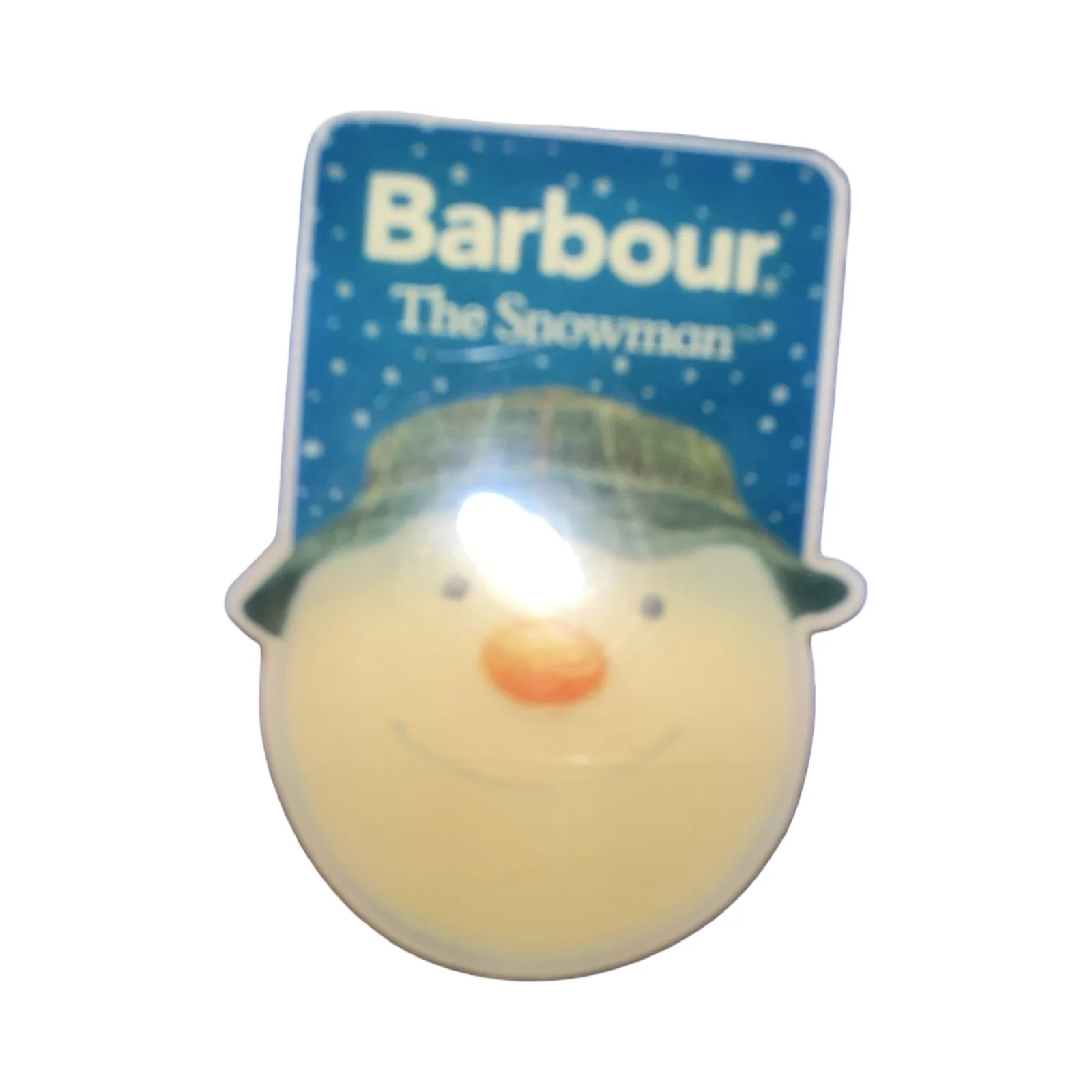 Barbour The Snowman Christmas Pin Badge Button New Sealed Collectible, image 2