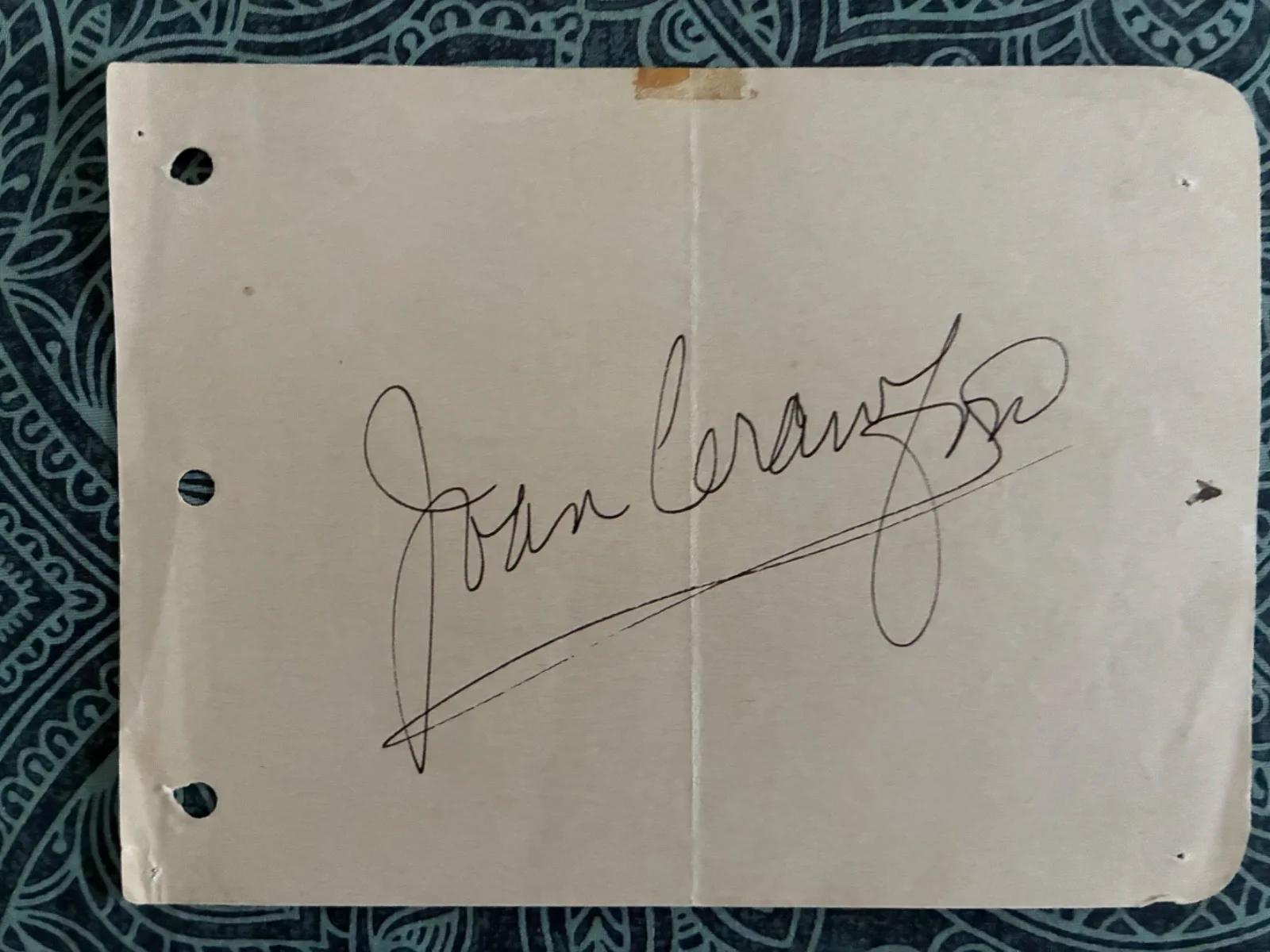 Joan Crawford — Joan Crawford SIGNED Autograph + MILDRED PIERCE 8x10 Linen Photo & Rare Promo, изображение 3