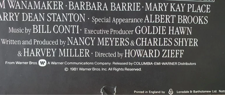 10 / PRIVATE BENJAMIN ROLLED ORIGINAL UK QUAD MOVIE POSTER BO DEREK, GOLDIE HAWN, изображение 2