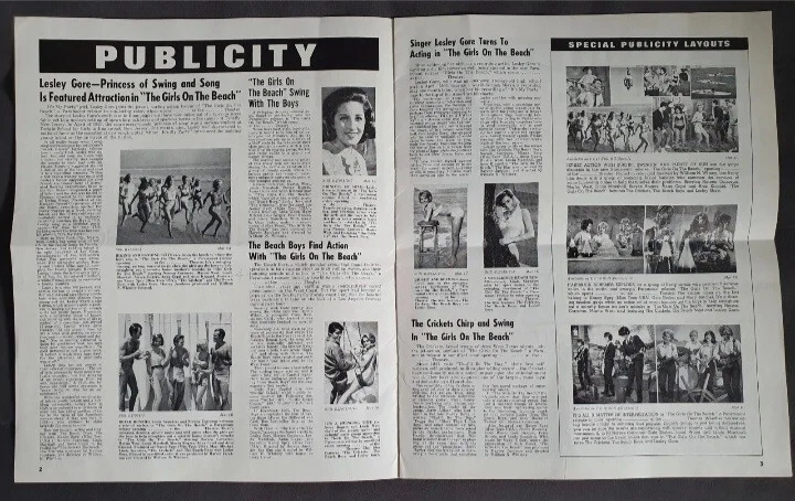 2 VINTAGE 1965 USA BEACH MOVIE PRESSBOOKS - BEACH BOYS, ANNA CAPRI, LESLEY GORE, изображение 3