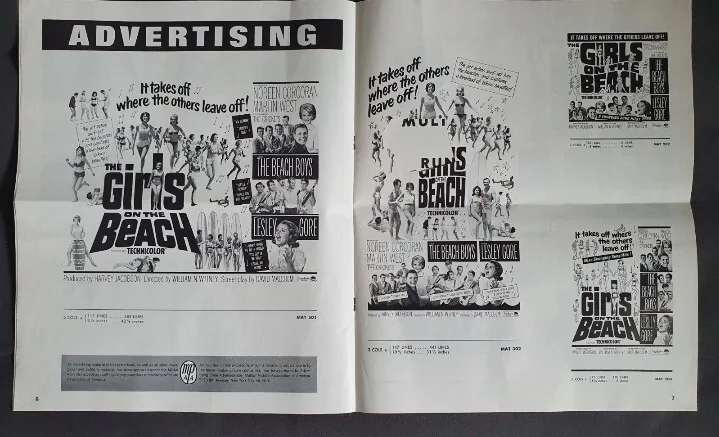 2 VINTAGE 1965 USA BEACH MOVIE PRESSBOOKS - BEACH BOYS, ANNA CAPRI, LESLEY GORE, изображение 4