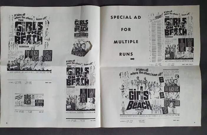 2 VINTAGE 1965 USA BEACH MOVIE PRESSBOOKS - BEACH BOYS, ANNA CAPRI, LESLEY GORE, изображение 5