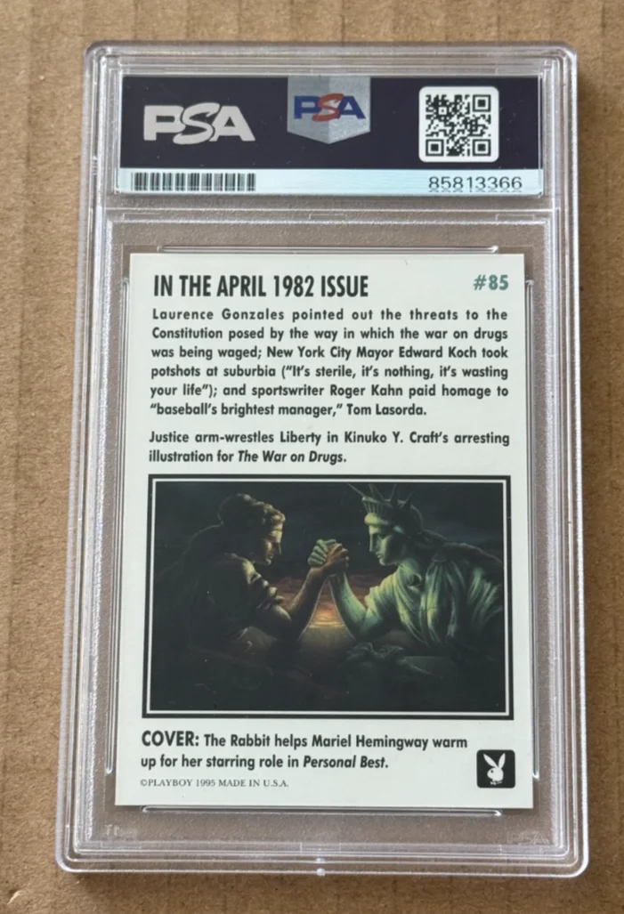 MARIEL HEMINGWAY — MARIEL HEMINGWAY SIGNED 1985 PLAYBOY COLLECTION CARD GEM MINT 10 AUTO PSA/DNA, image 2