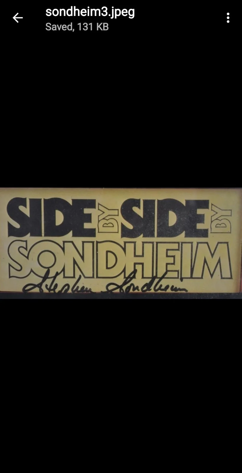 Autographed 1977 Original Cast Side by Side Steven Sondheim Broadway windowcard, image 5