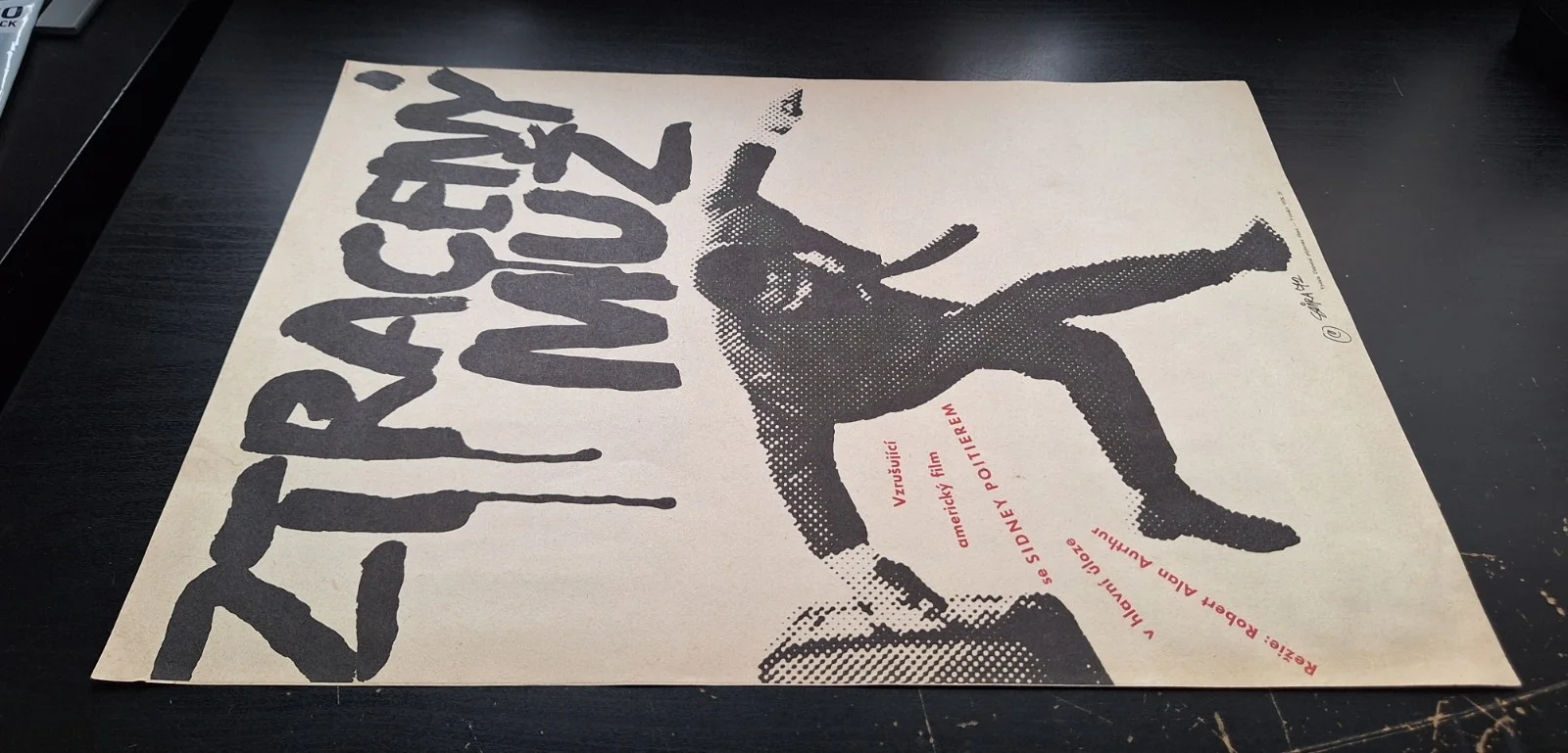 THE LOST MAN, SIDNEY POITIER, ORIINAL A3 CZECH MOVIE POSTER, JAROSLAV SURA, изображение 2