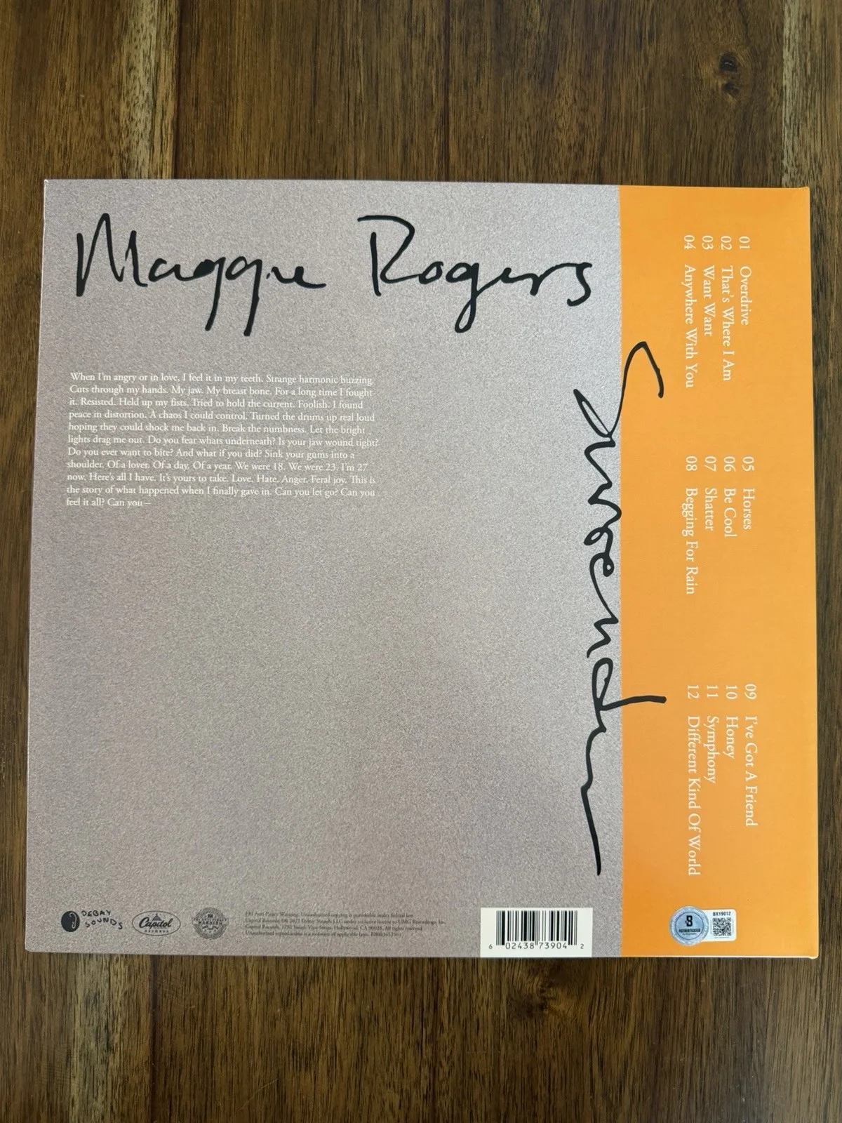 ‘Maggie Rogers’ Signed Vinyl Album ‘Surrender’ Autograph Beckett, image 3