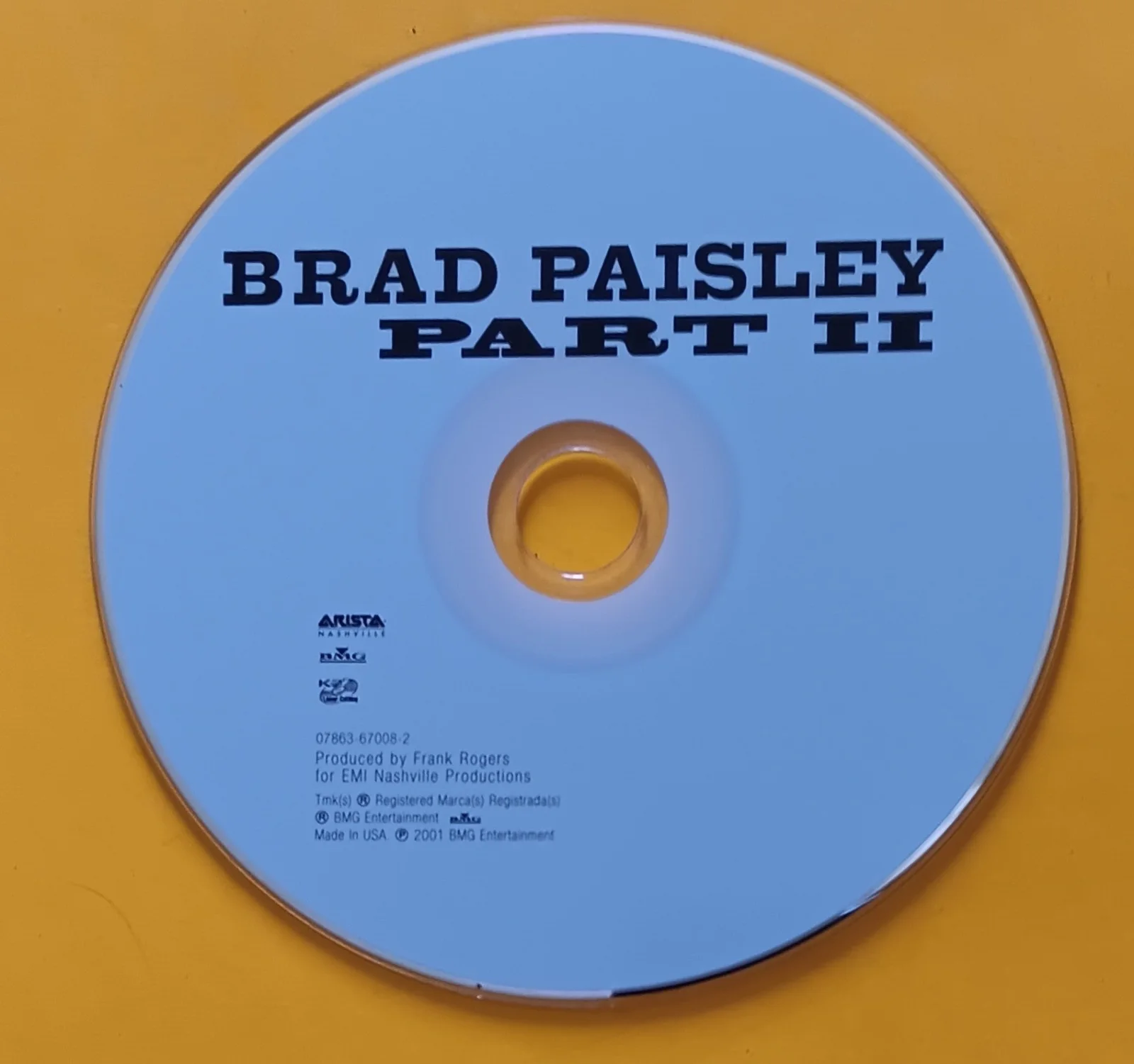 Brad Paisley Part II 2001 Autographed CD, image 5