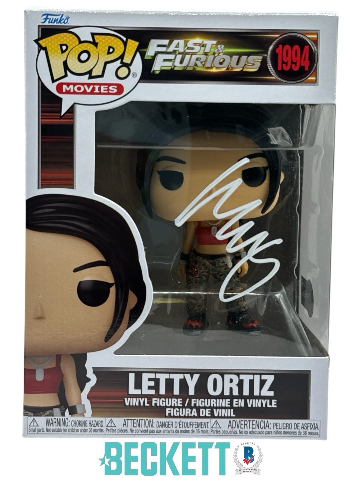 Michelle Rodriguez — Michelle Rodriguez Signed Fast & Furious Letty Ortiz Funko Pop Beckett COA