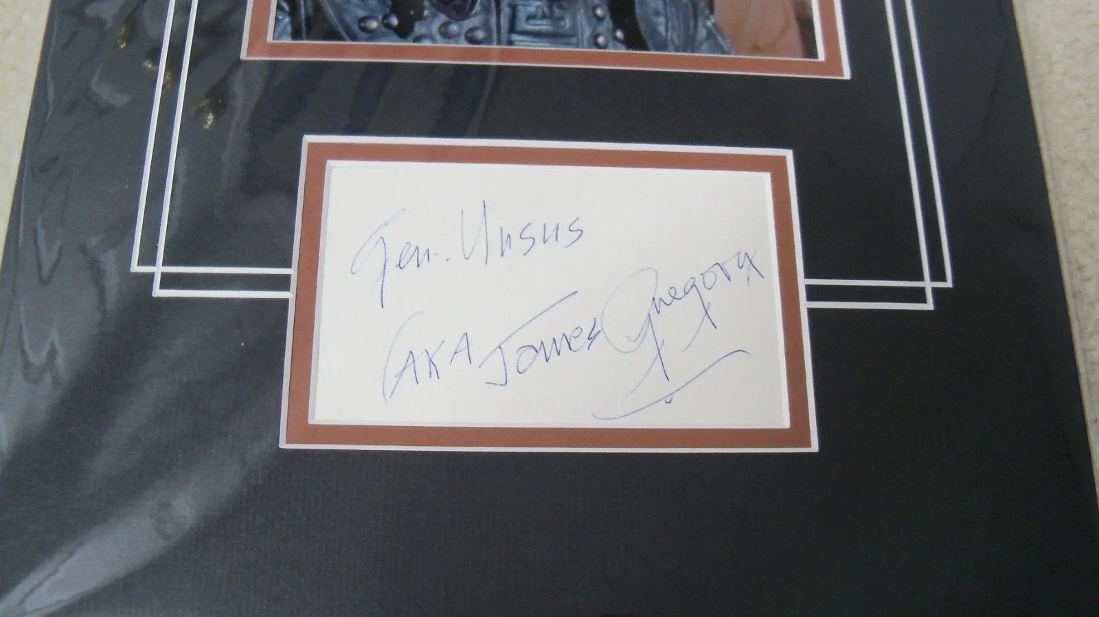 James Gregory — James Gregory signed card with photo matted COA Beneath the Planet of the Apes, изображение 2
