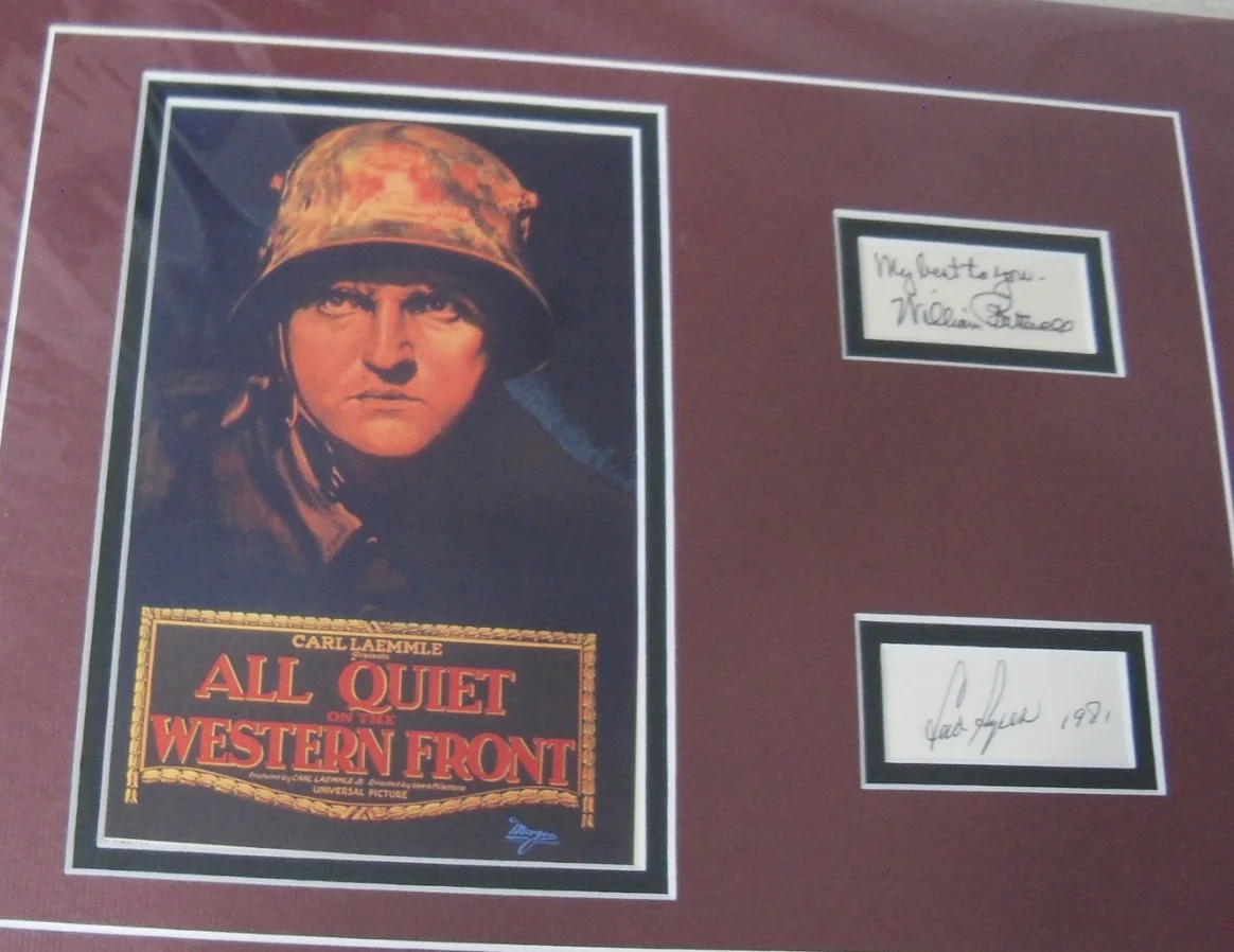Lew Ayres, William Bakewell — All Quiet on the Western Front signed card with photo COA Lew Ayres Bakewell, image 4