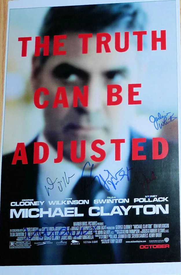 george clooney — George Clooney, Tilda Swinton, Denis O'Hare & Jennifer Van Dyck signed Poster