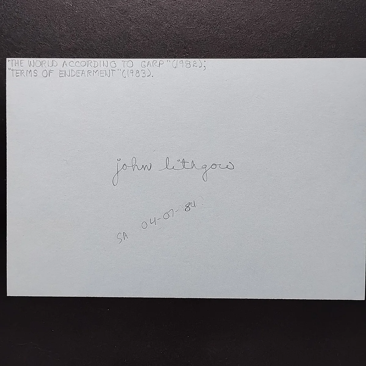 John Lithgow — John Lithgow Autographed 4X6 JSA COA John Verzi Collection, image 3