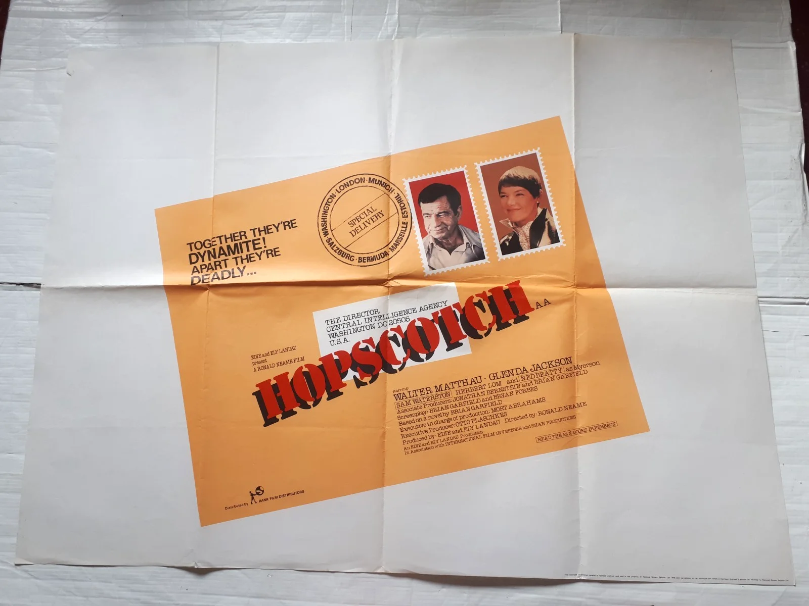 Hopscotch 1980 uk cinema Poster Quad 30x40" 1980s Walter Matthau Glenda Jackson, изображение 2