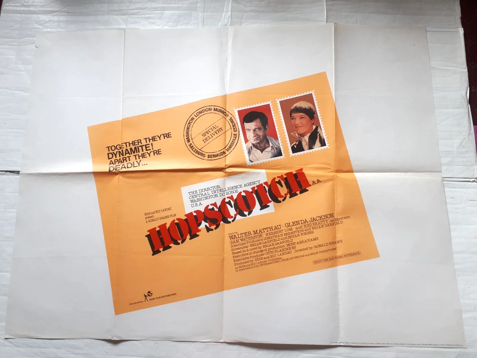 Hopscotch 1980 uk cinema Poster Quad 30x40" 1980s Walter Matthau Glenda Jackson, изображение 3