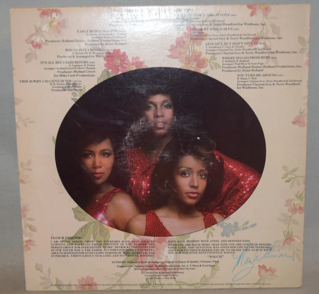 1975 -THE SUPREMES- Signed/Autograph/Auto Vinyl LP Record Album - Mary Wilson, изображение 3