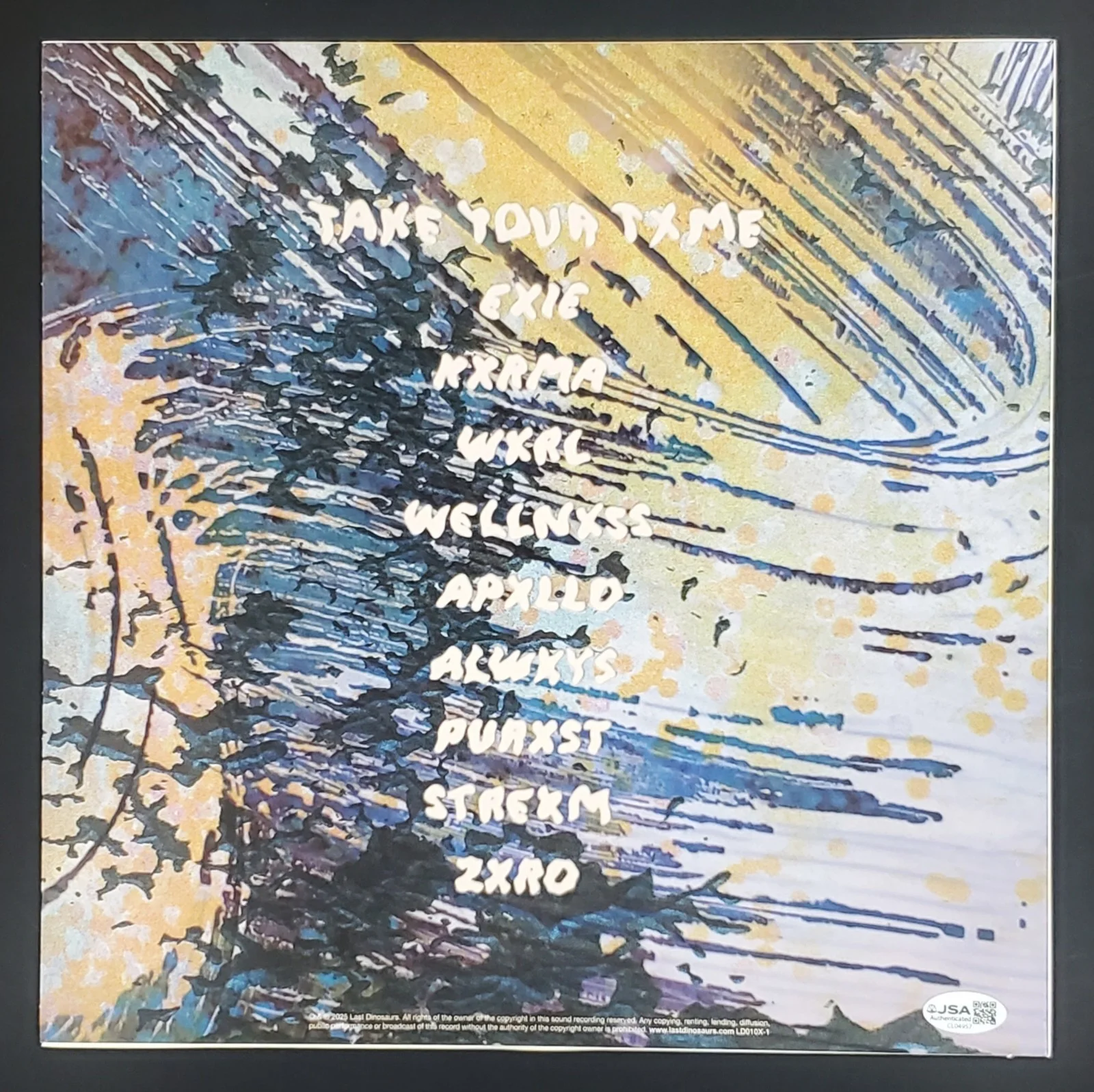 LAST DINOSAURS BAND SIGNED WELLNESS VINYL LP RECORD ALBUM W/ JSA CERT, изображение 2