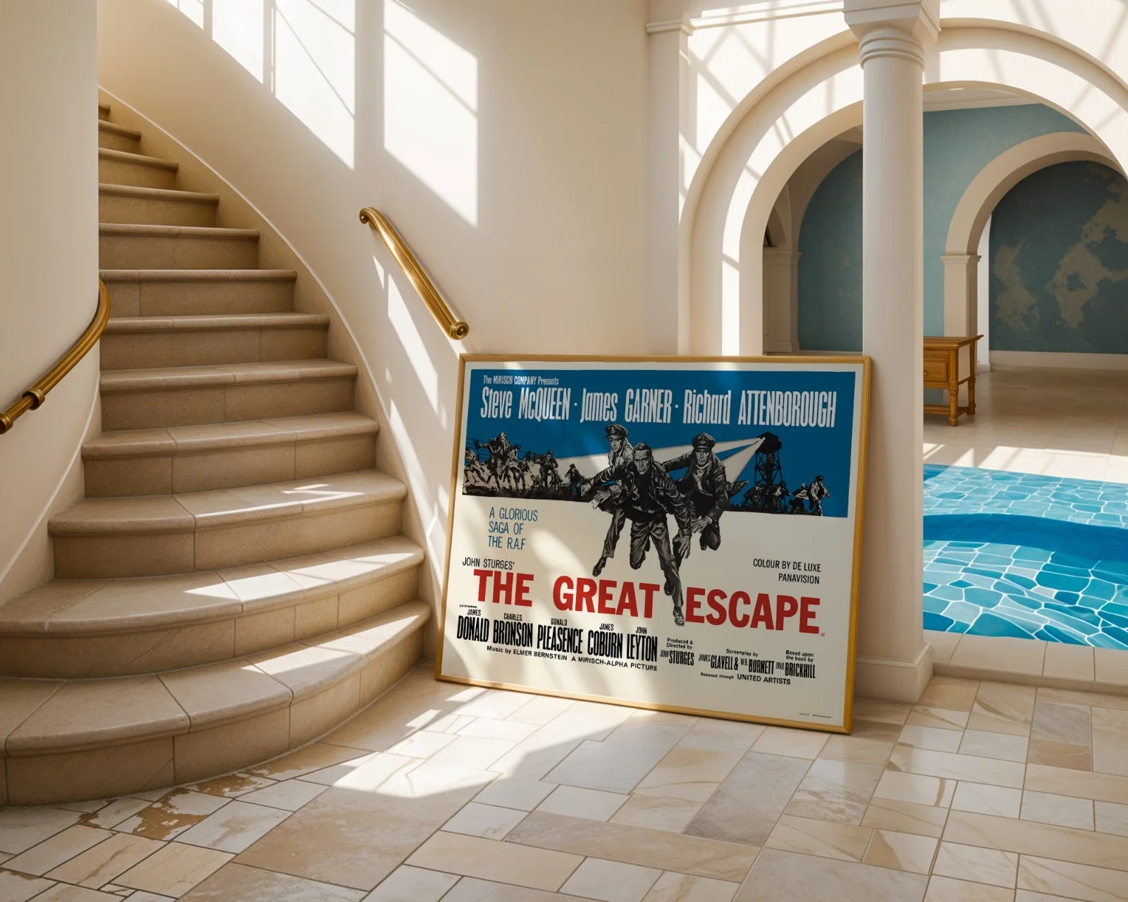 The Great Escape - 1963 Prisoner of War Movie Restored 30" x 40" UK Quad Poster, изображение 5