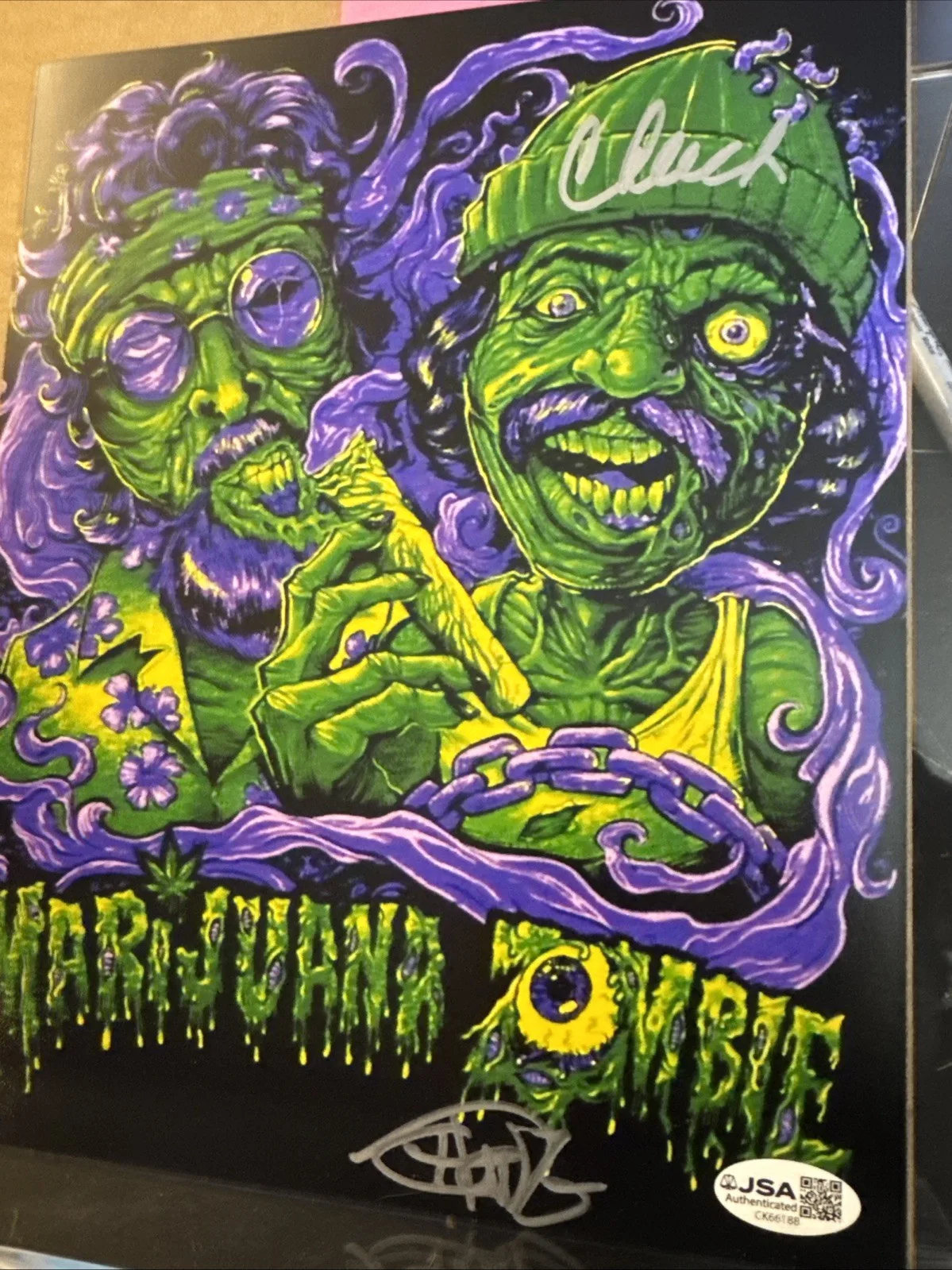 Cheech, Chong — Cheech & Chong Signed 8x10 Up In Smoke Photo JSA COA Marijuana Zombies, изображение 2