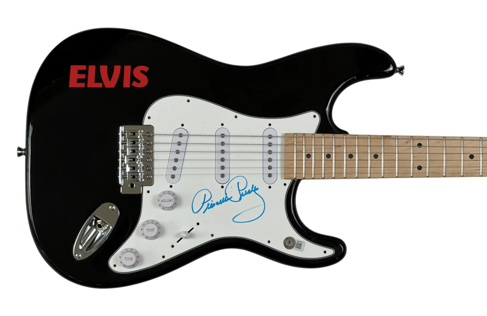 Priscilla Presley Signed Autograph Electric Guitar Elvis Presley Wife BAS COA, изображение 2