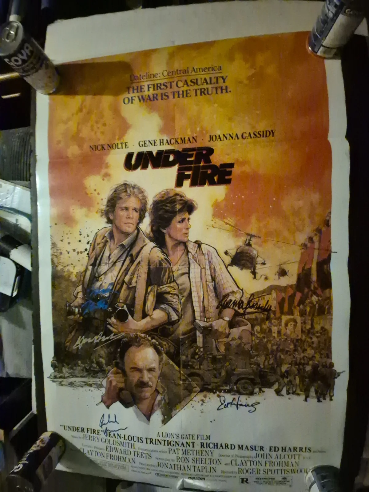SEE BELOW — UNDERFIRE- -CAST SIGNED , 1-SHEET MOVIE POSTER W/COA ekim