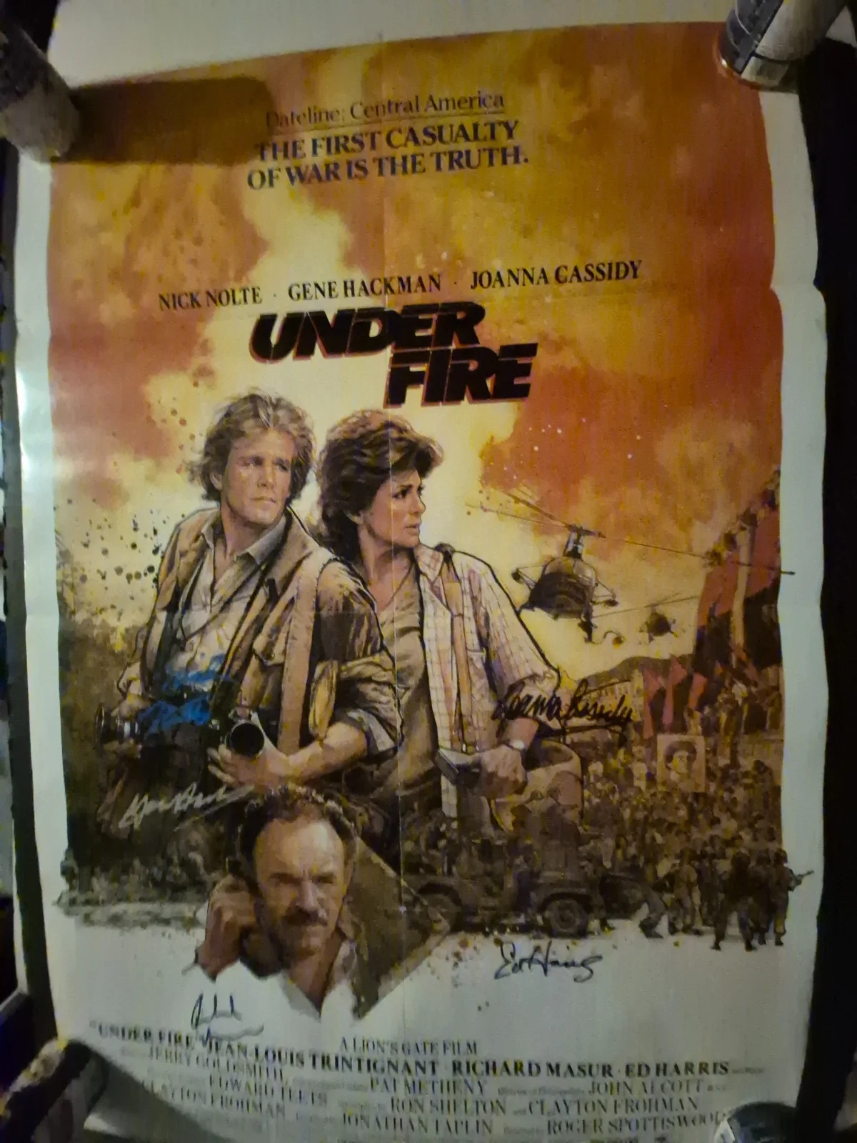 SEE BELOW — UNDERFIRE- -CAST SIGNED , 1-SHEET MOVIE POSTER W/COA ekim, image 2