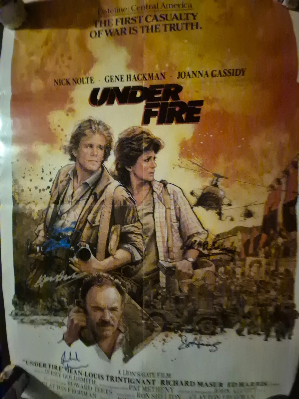 SEE BELOW — UNDERFIRE- -CAST SIGNED , 1-SHEET MOVIE POSTER W/COA ekim, image 3