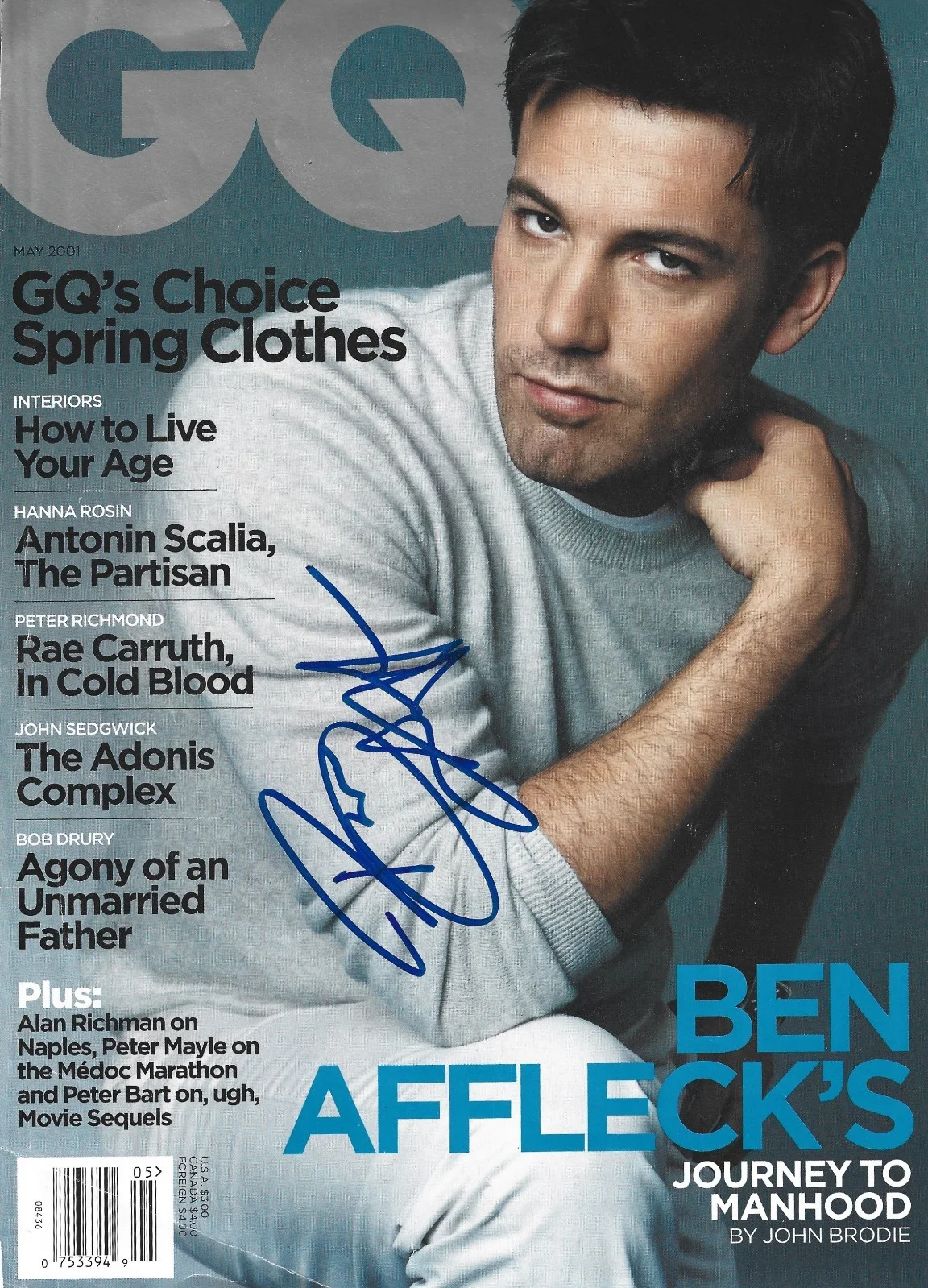 Ben Affleck — Ben Affleck REAL hand SIGNED Mag Cover Page COA Autographed Batman DC Universe