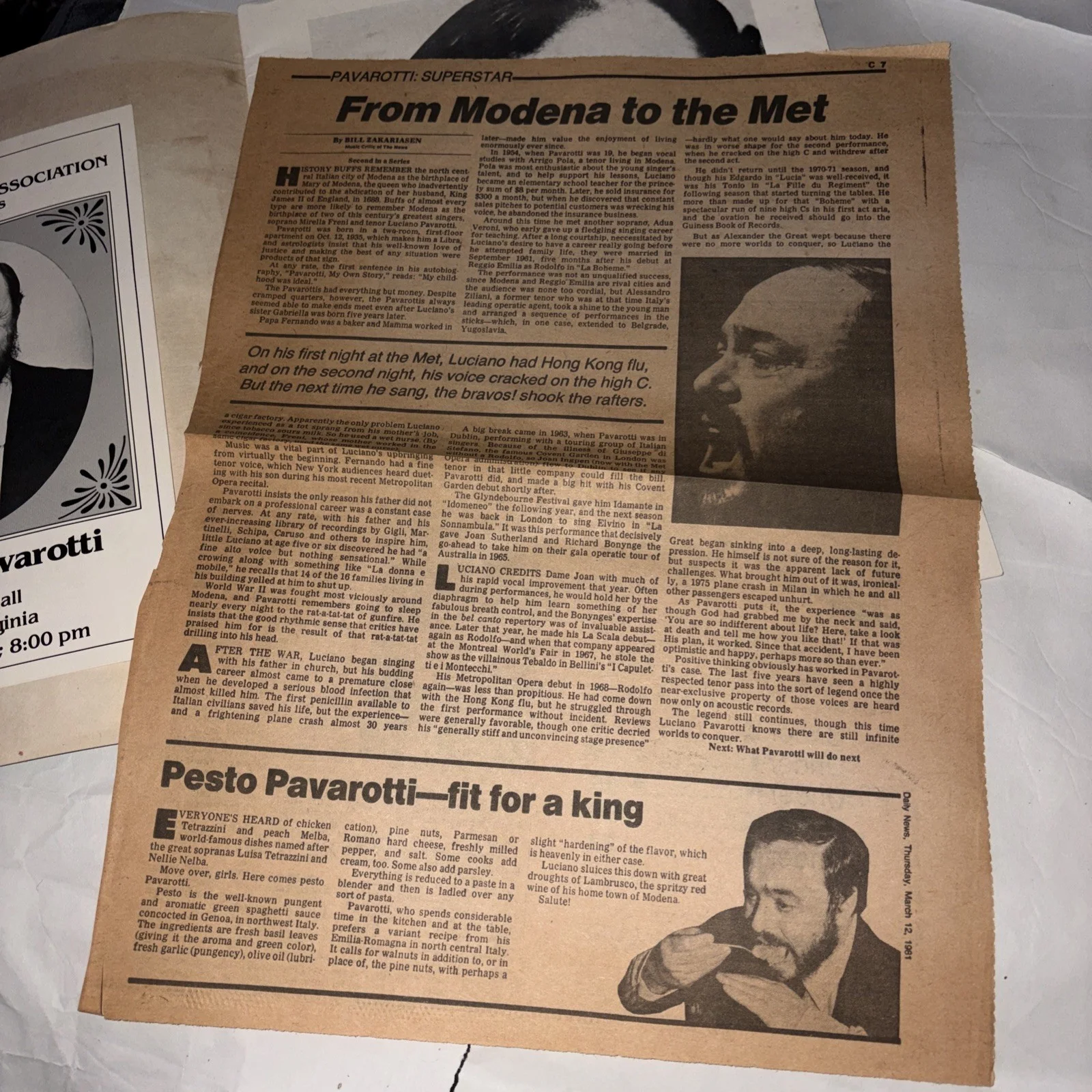 Original 1977 LUCIANO PAVAROTTI OPERA PROGRAM Photo Book PB, image 4