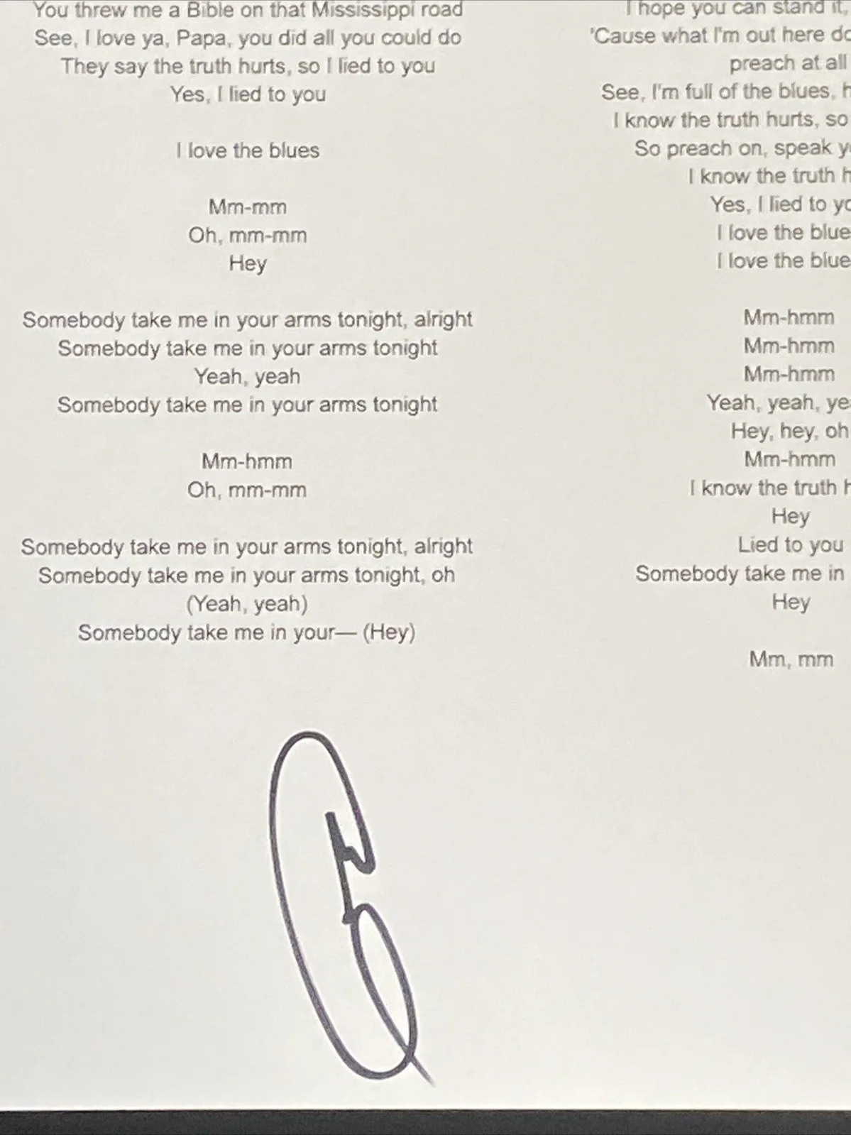 Miles Caton Autographed 'I Lied To You' Lyric Sheet Singer Actor Sinners, изображение 2