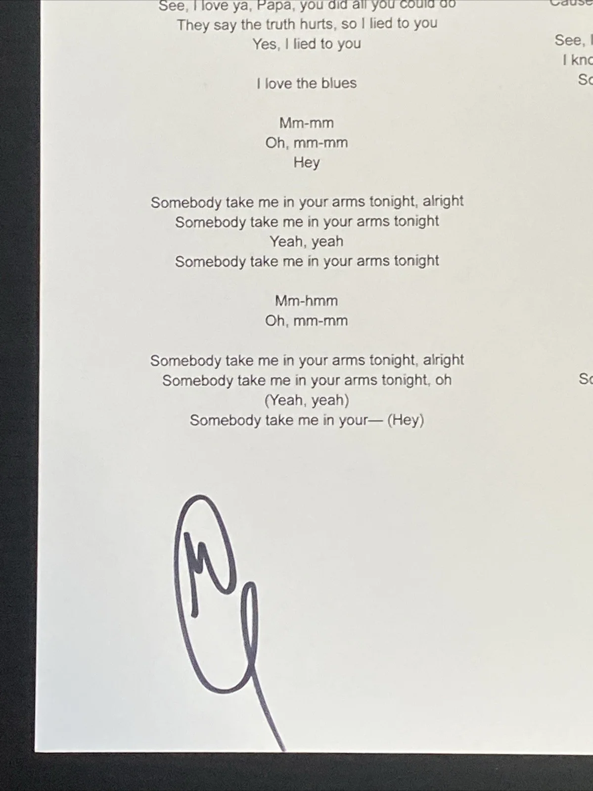 Miles Caton Autographed 'I Lied To You' Lyric Sheet Singer Actor Sinners, изображение 2
